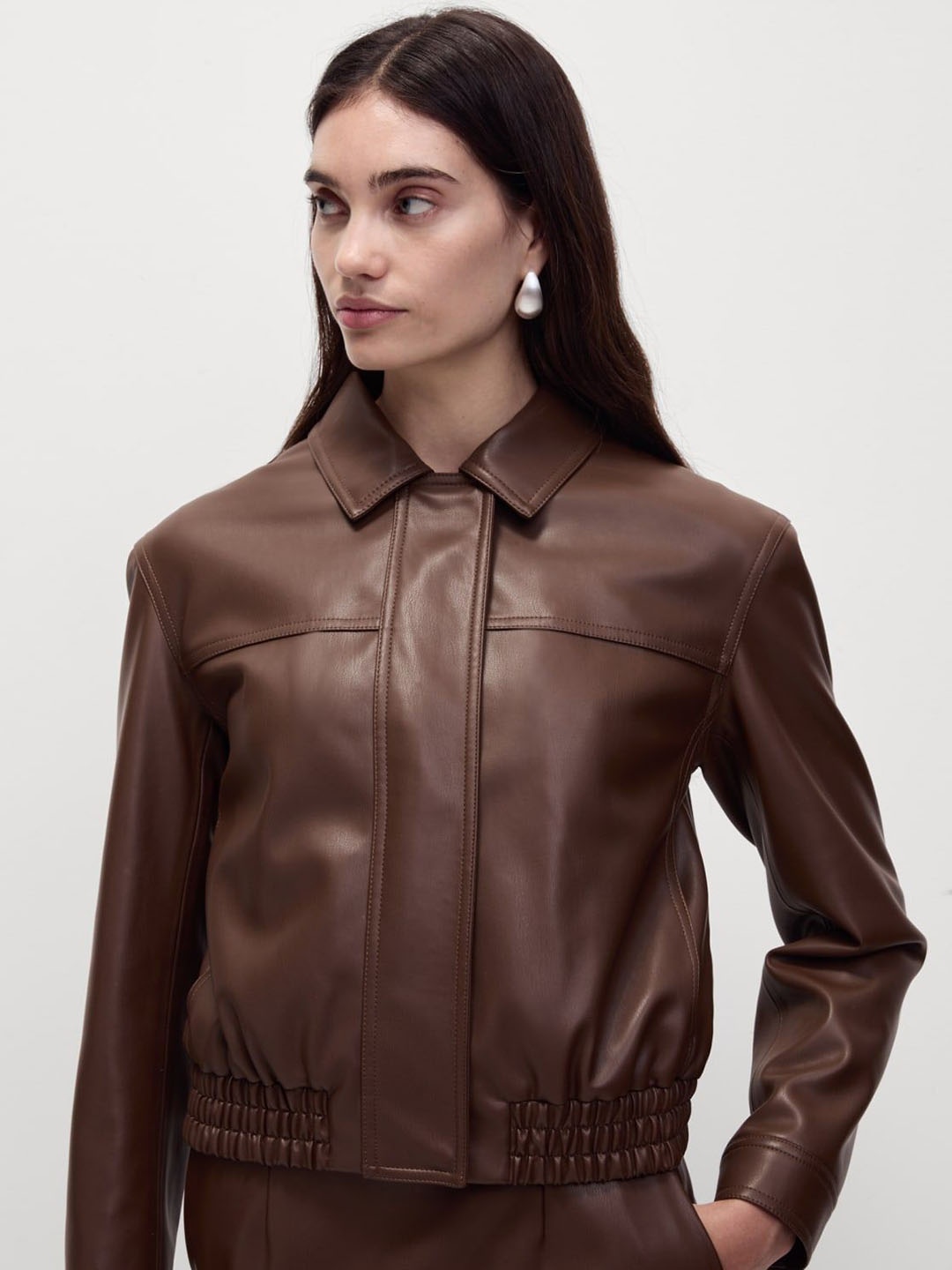 

Marks & Spencer Women Synthetic Fashion Jacket, Brown