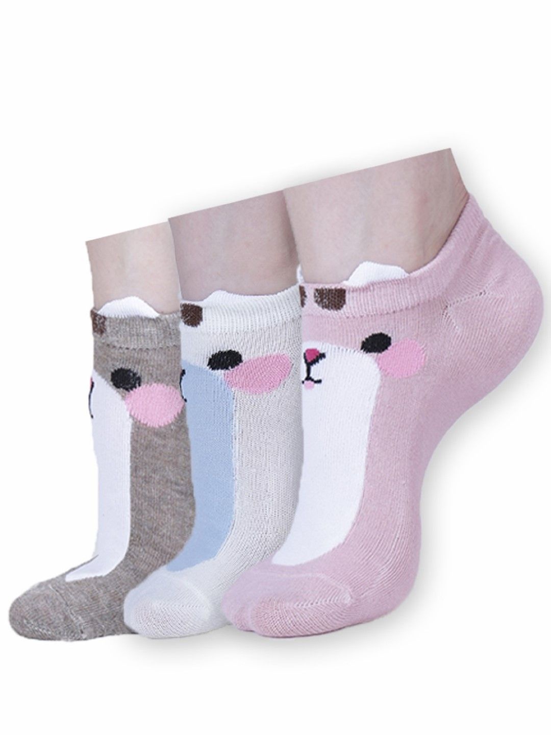 

Dollar Women Pack Of 3 Patterned Ankle Length Cotton Socks, Pink