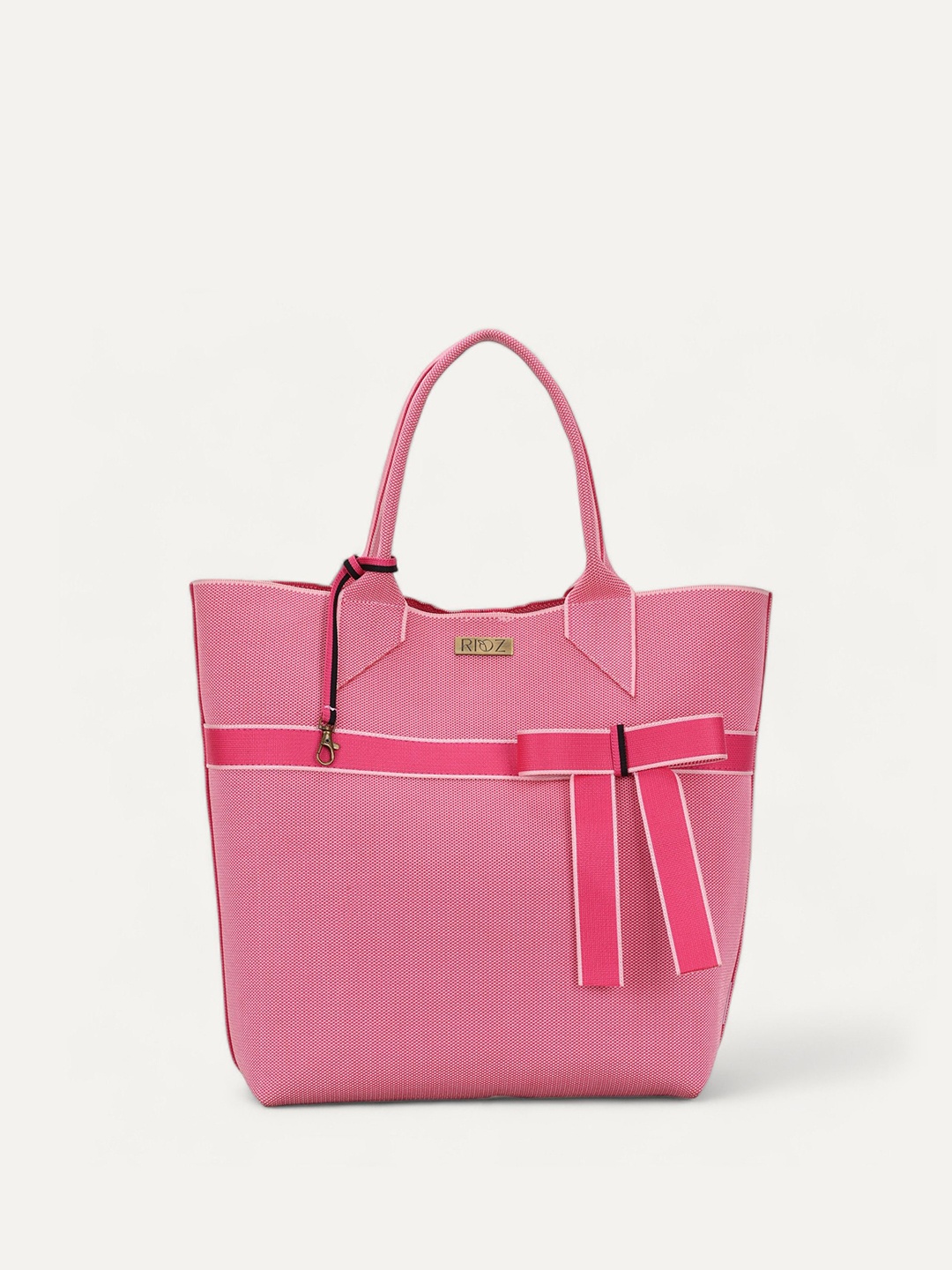 

Rioz Oversized Shopper Handheld Bag with Applique, Pink
