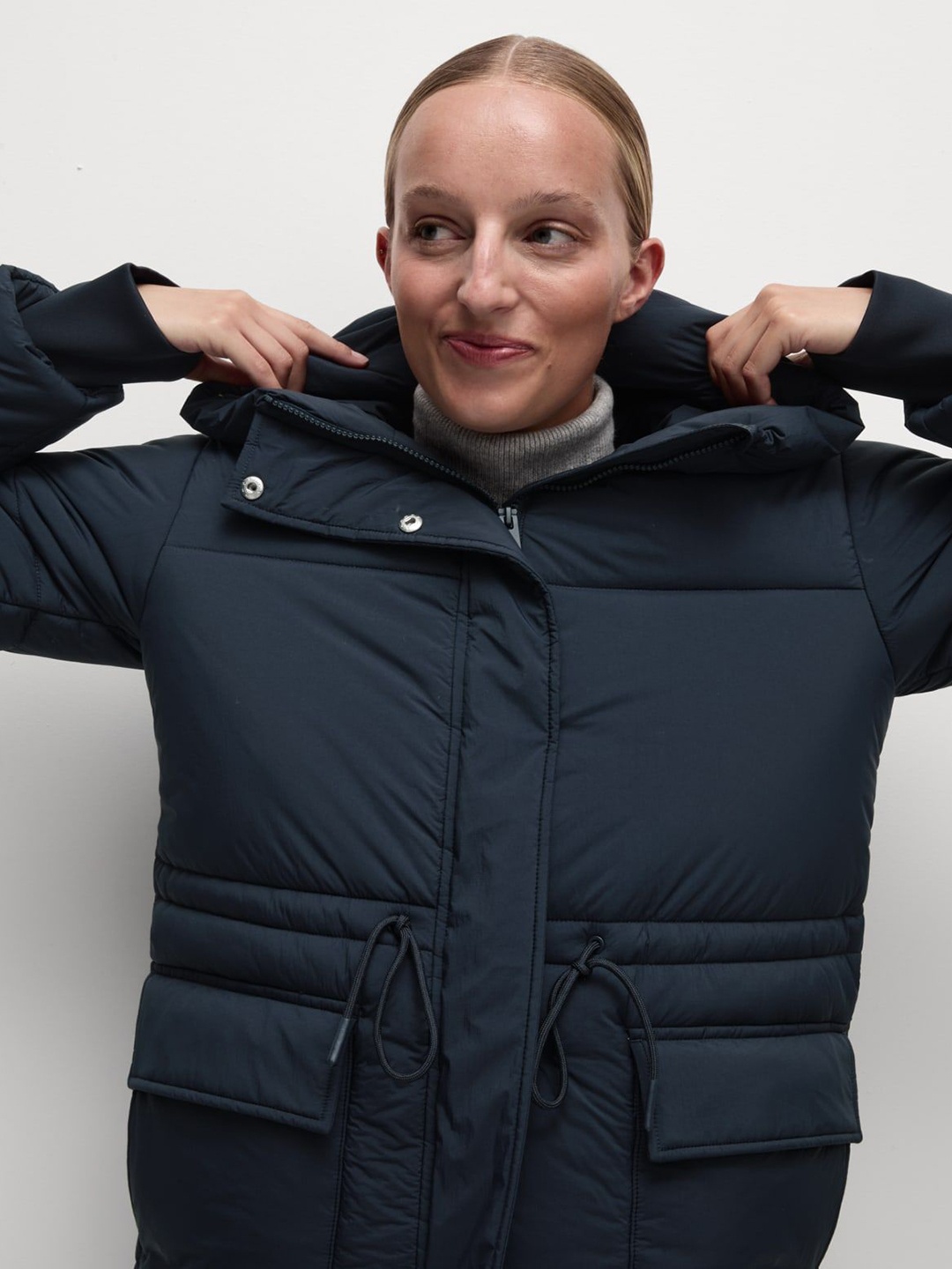 

Marks & Spencer Long Sleeve Quilted Puffer Jacket, Navy blue