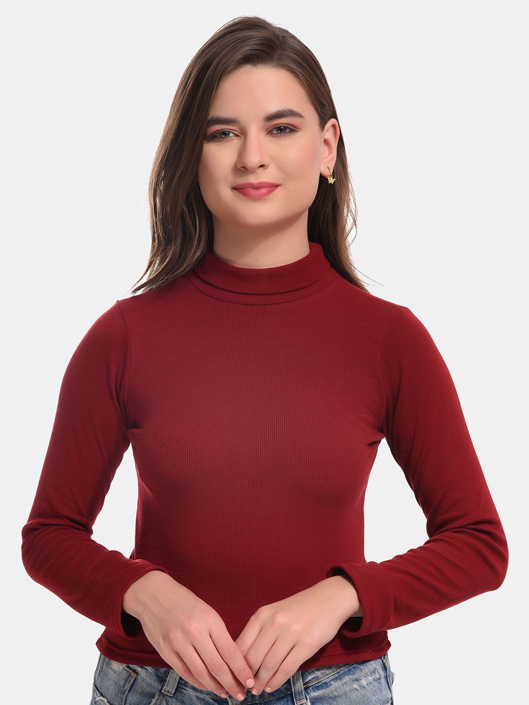 

FUNAHME Crop Top, Maroon