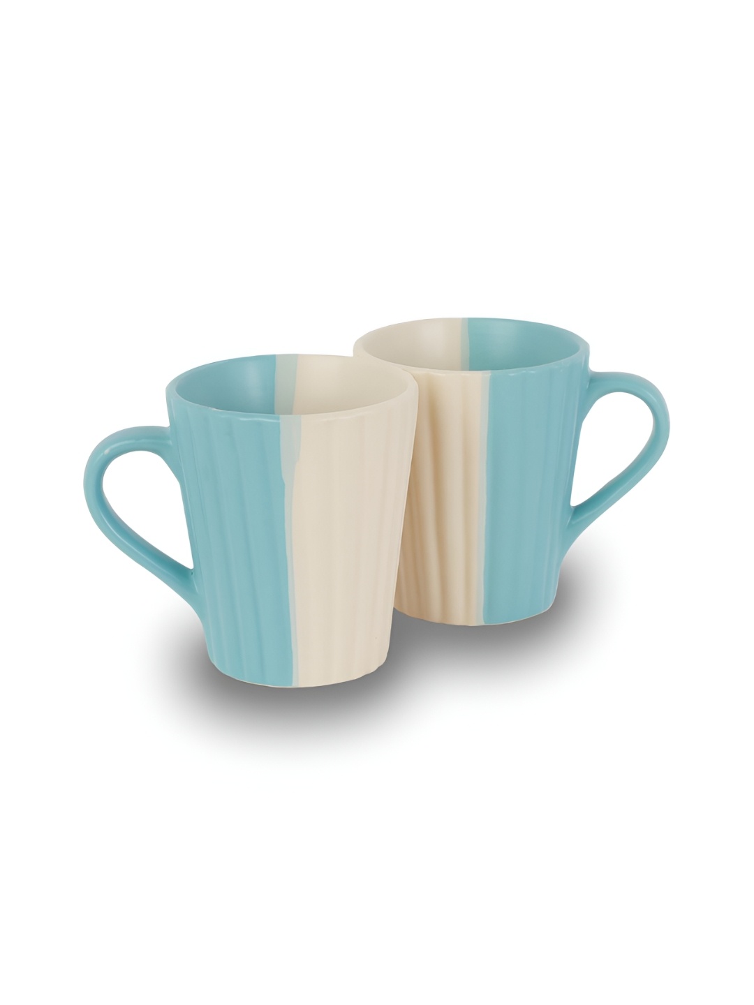 

10club Blue & Beige Ceramic Mug Set of 2