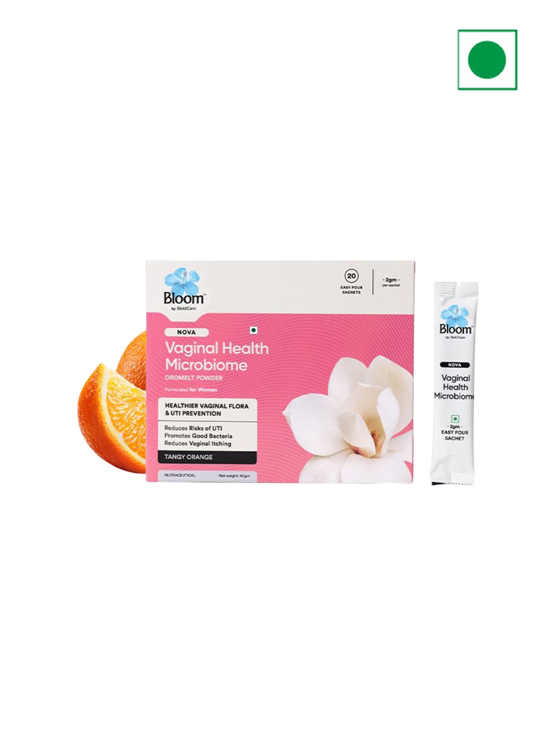 

Bloom Vaginal Microbiome Oromelt Powder- 20 Sachets, White