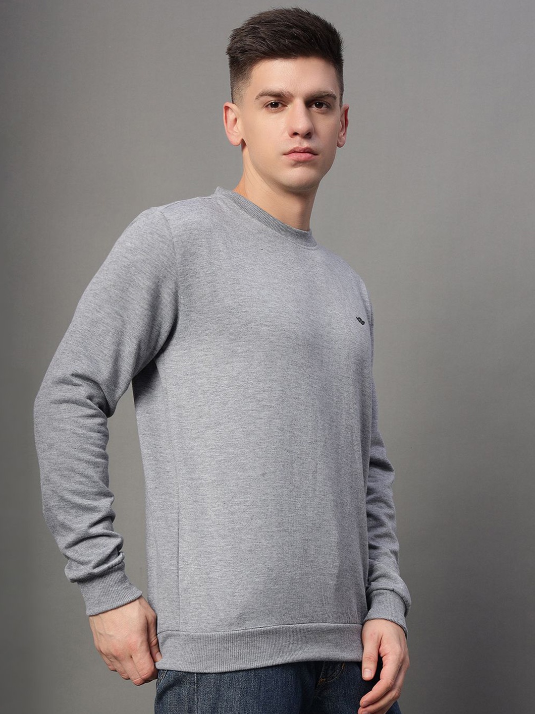 

GET GOLF Men Long Sleeves Round Neck Sweatshirt, Grey