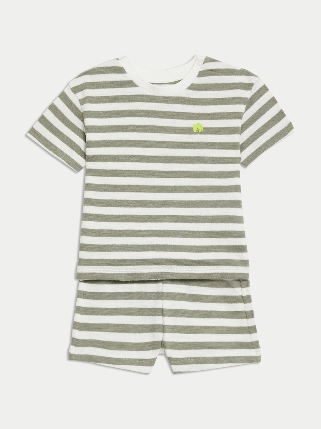 

Marks & Spencer Boys Striped T-shirt with Shorts, Green