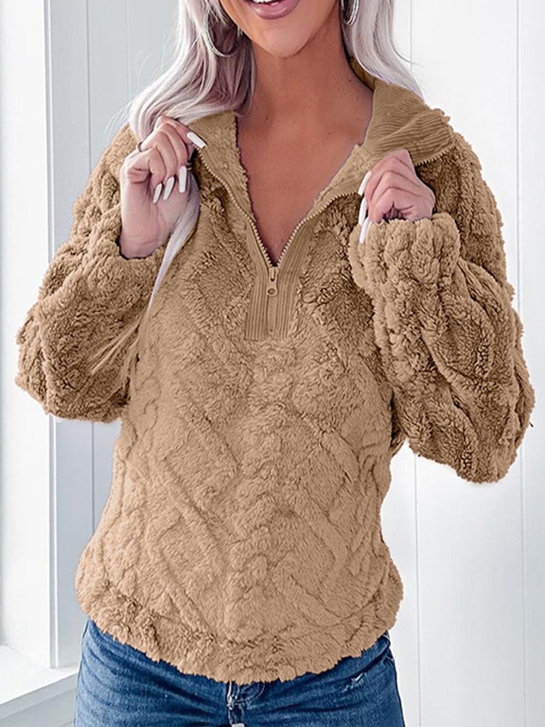 

StyleCast Women Long Sleeves Hooded Sweatshirt, Khaki