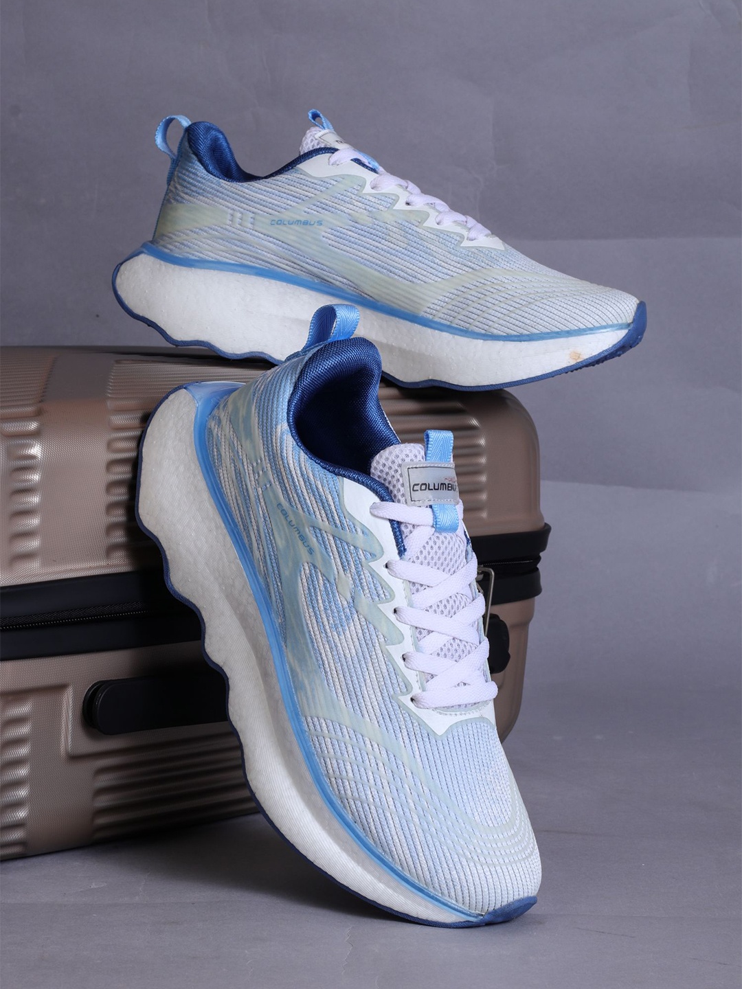 

Columbus Men Viper Mesh Running Non-Marking Shoes, Turquoise blue