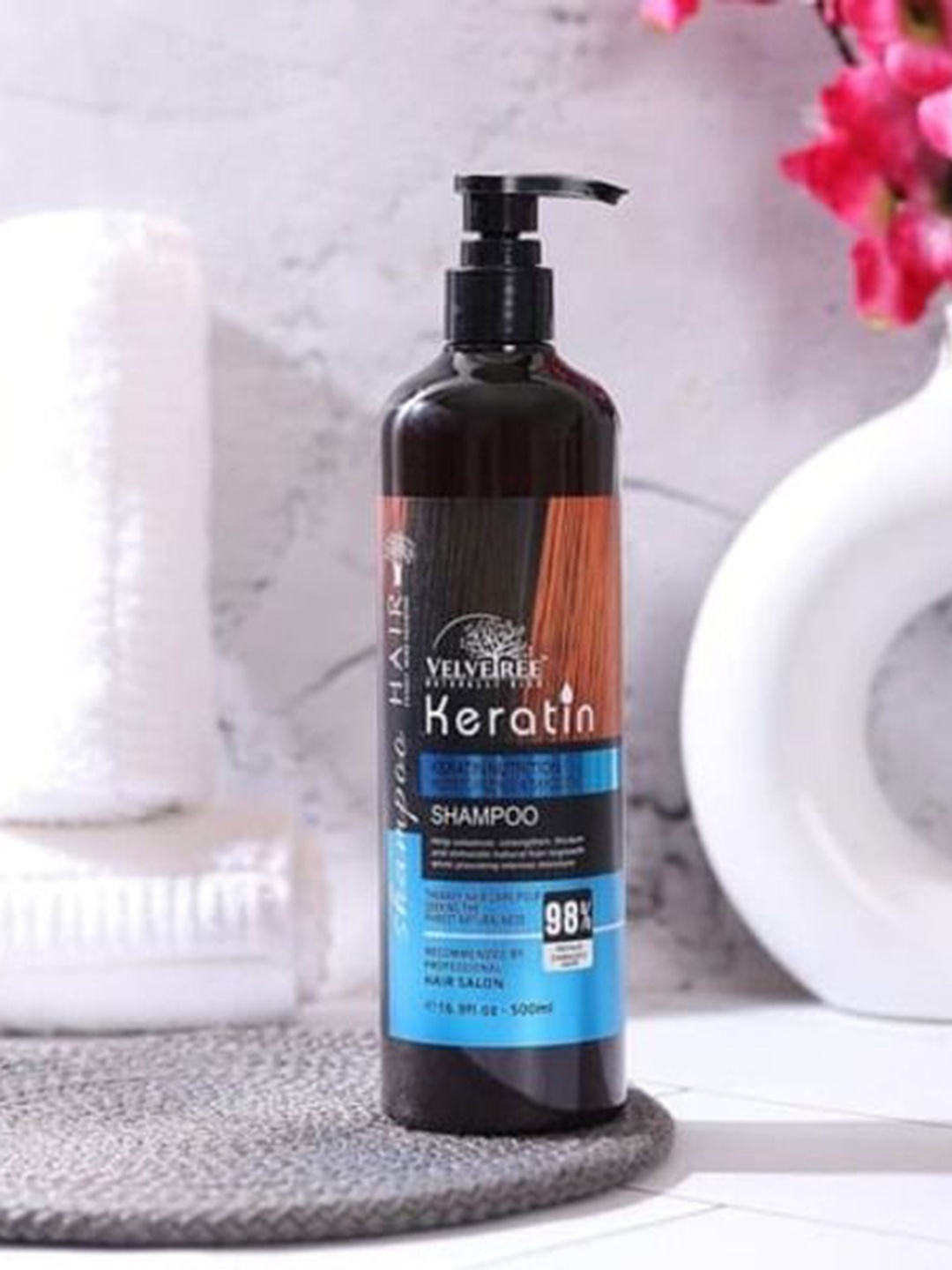 

Velvetree Keratin Premium Smooth Shampoo- 500 ml, White