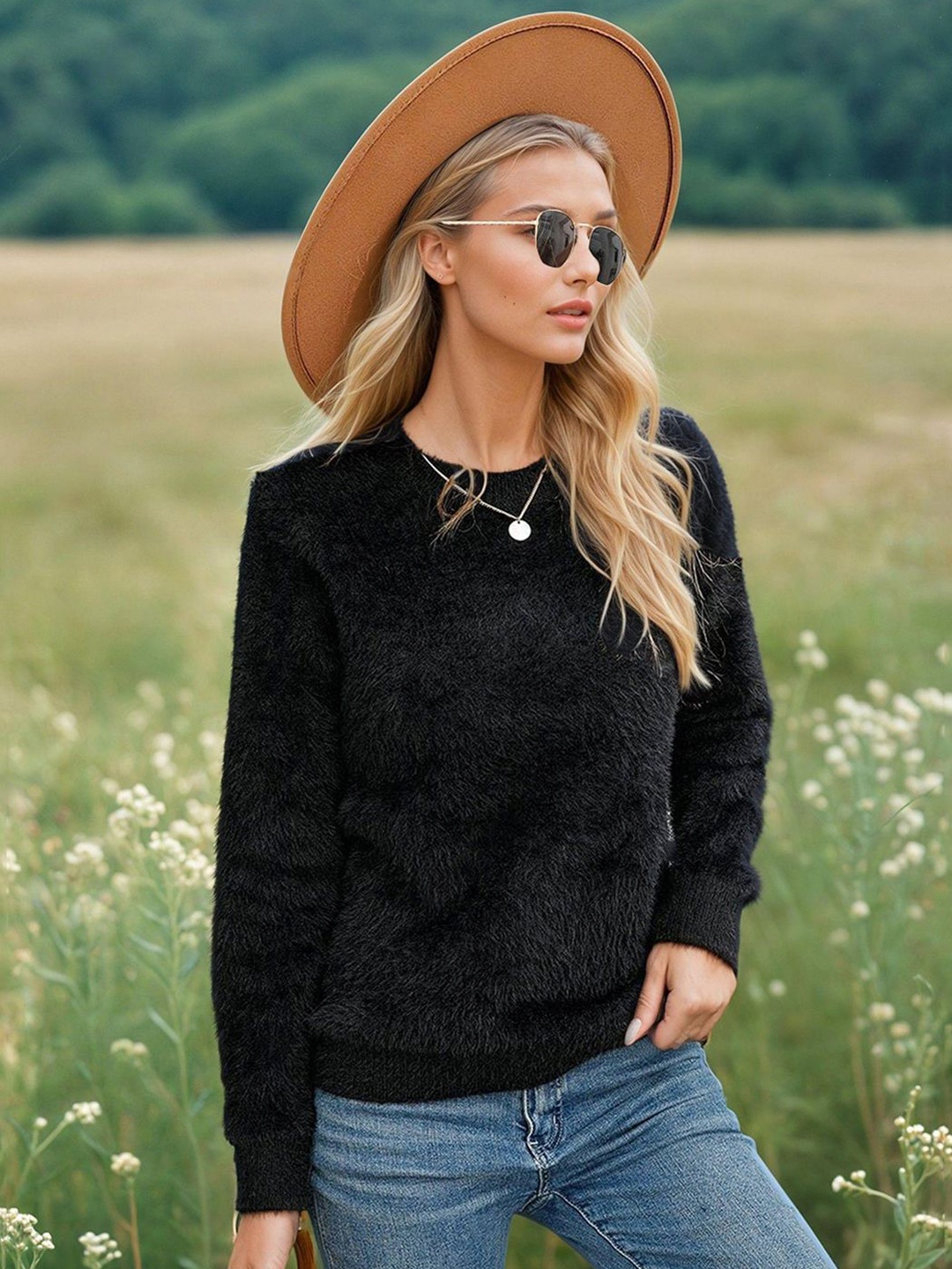 

Stylecast X Kotty Women Round Neck Pullover, Black