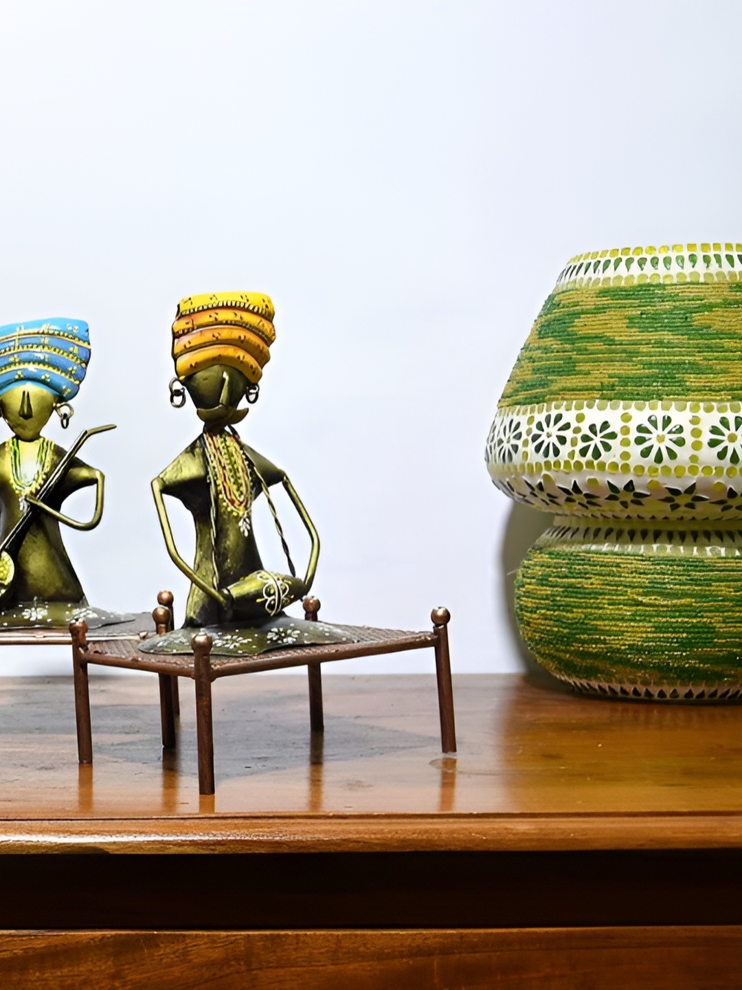 

Vrinban International Multicoloured Figurine Showpiece, Gold