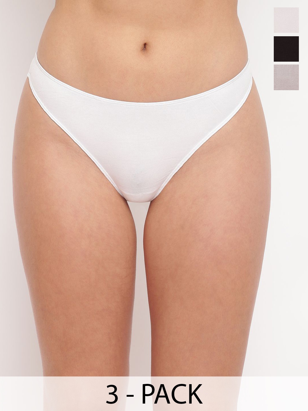 

La Intimo Pack Of 3 Low-Rise Thongs Briefs LIPTH11C111, Black