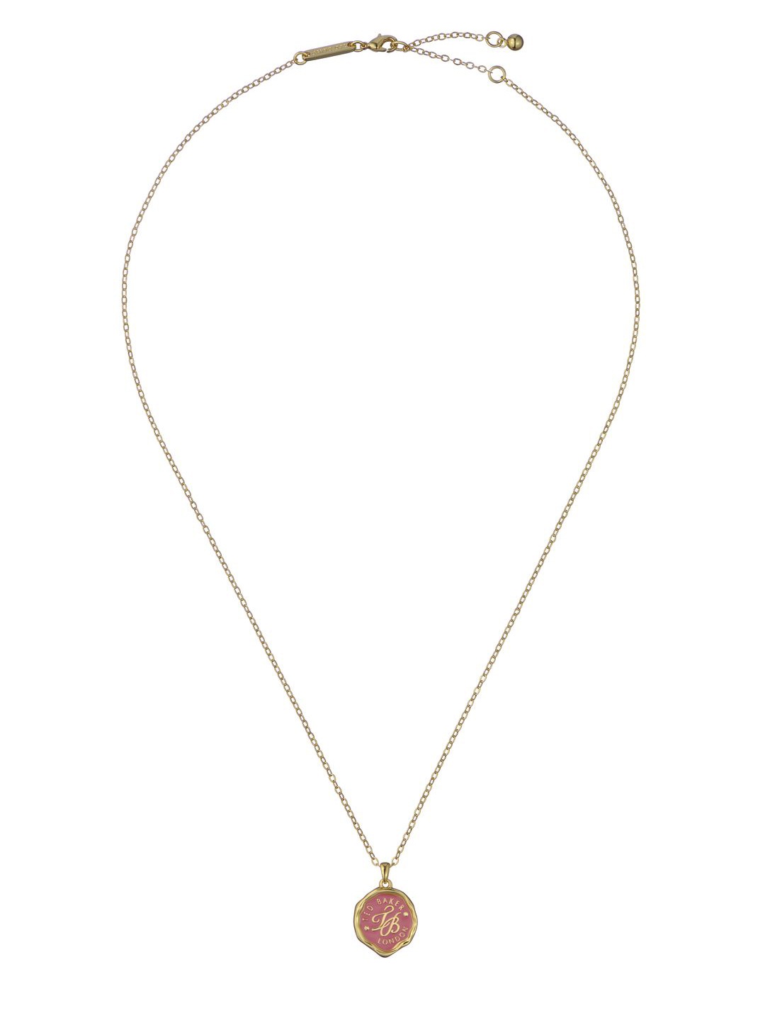 

Ted Baker Monogram Coin Pendant With Chain, Gold