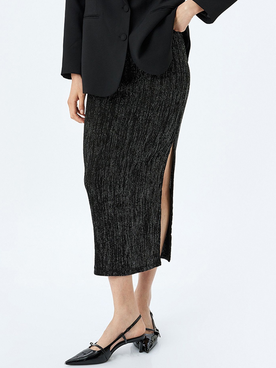 

Koton Women A-Line Midi Skirts, Black