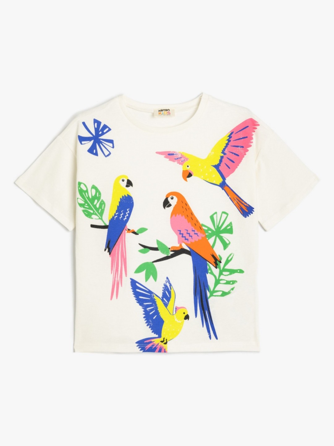 

Koton Girls Printed V-Neck Applique T-shirt, Beige