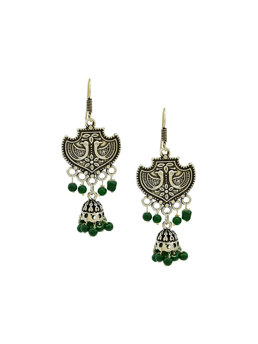 

HIGH TRENDZ Contemporary Jhumkas Earrings, Green