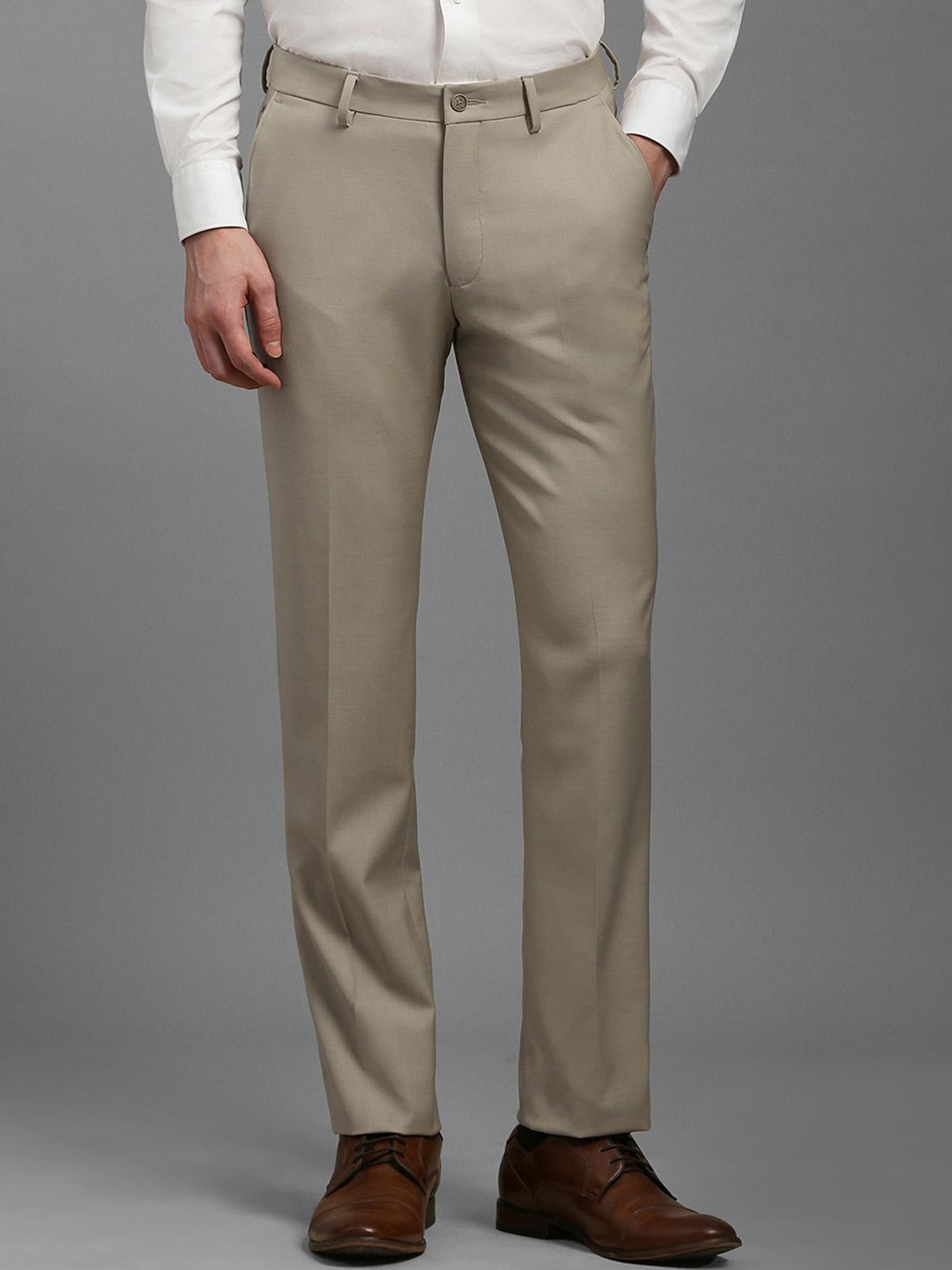 

Louis Philippe Men Slim Fit Trousers, Beige