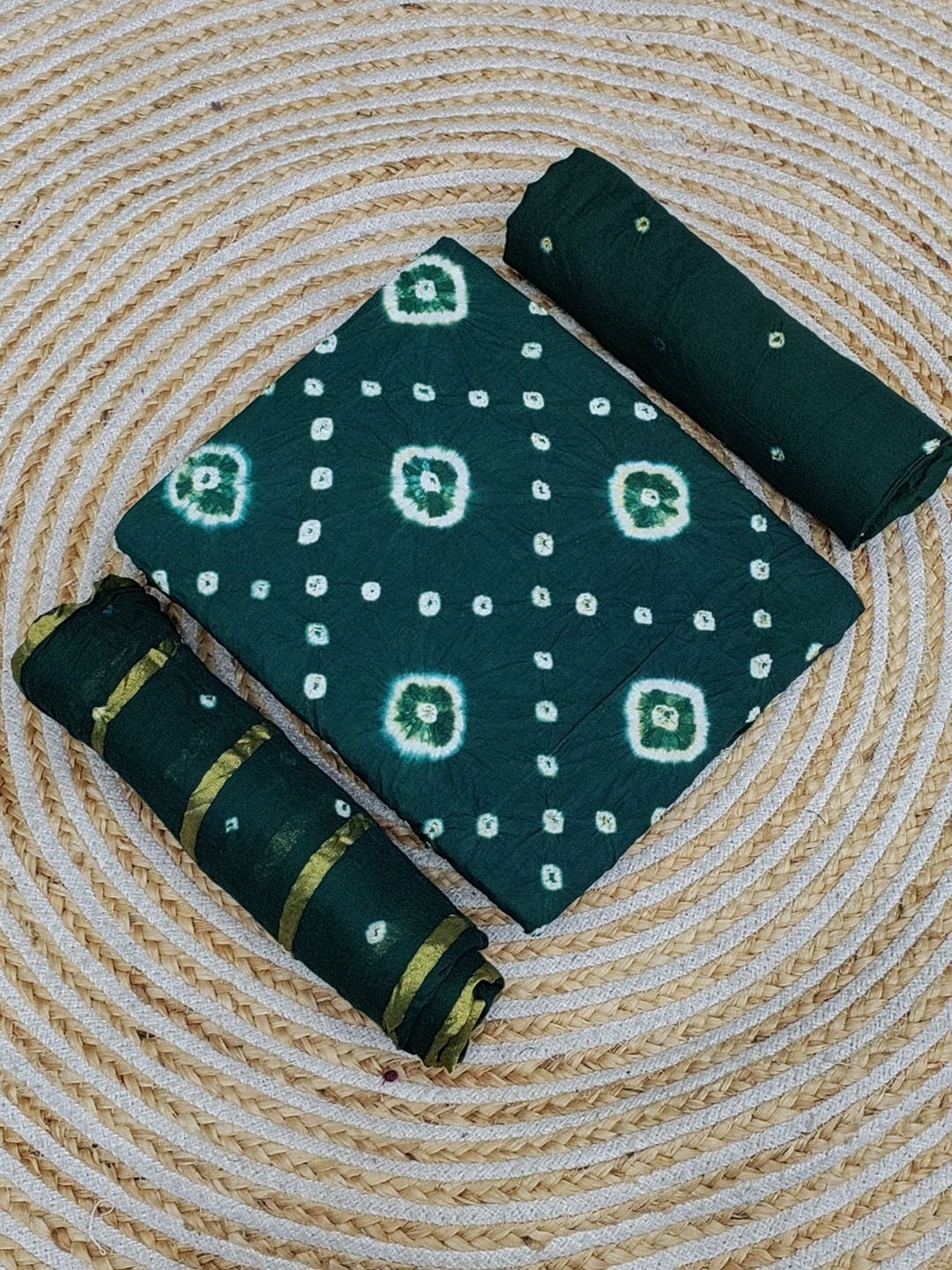 

ZEEPKART Unstitched Dress Material, Green