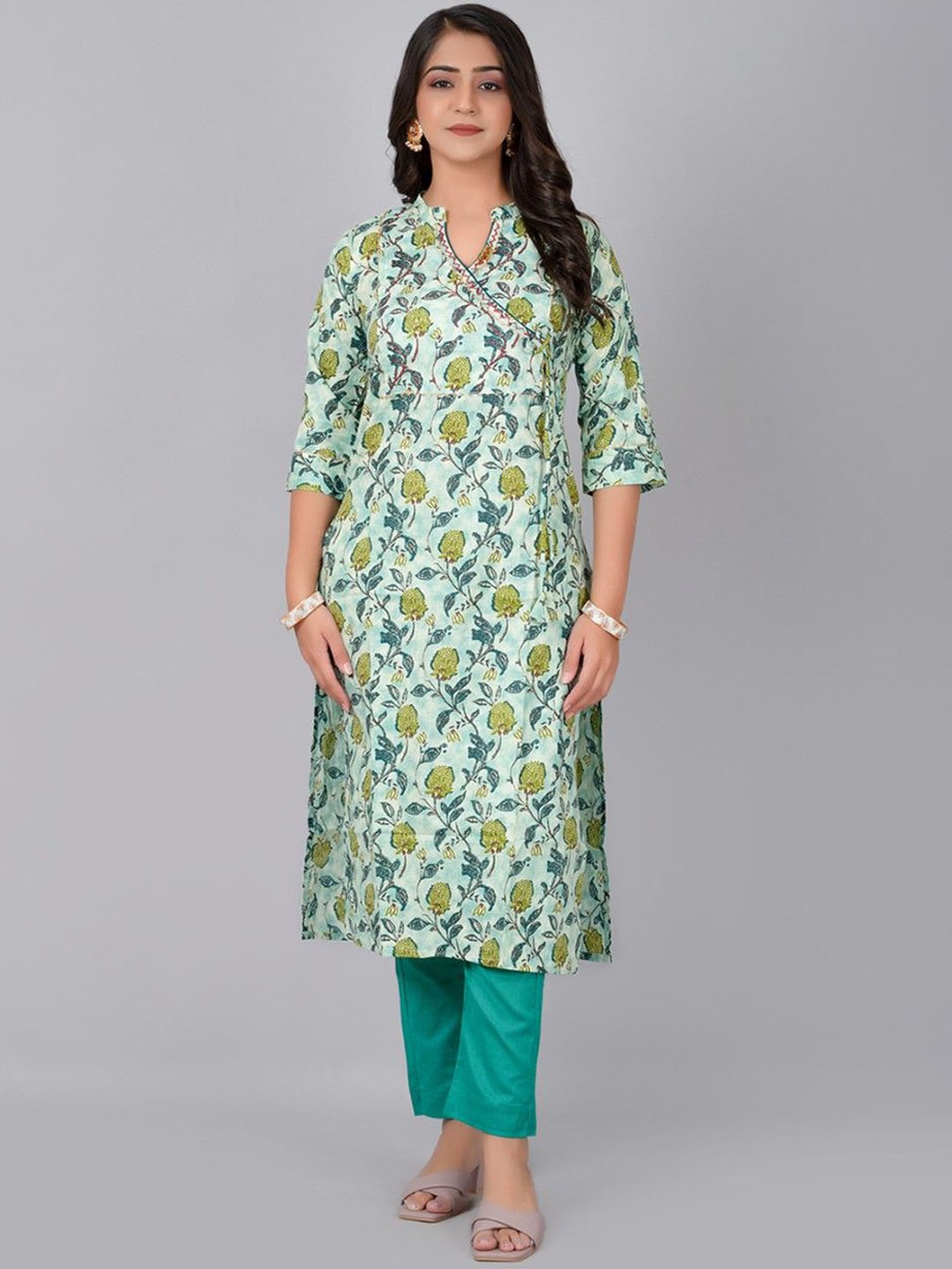 

Fashion Petals Women Printed Regular Kurta, Green