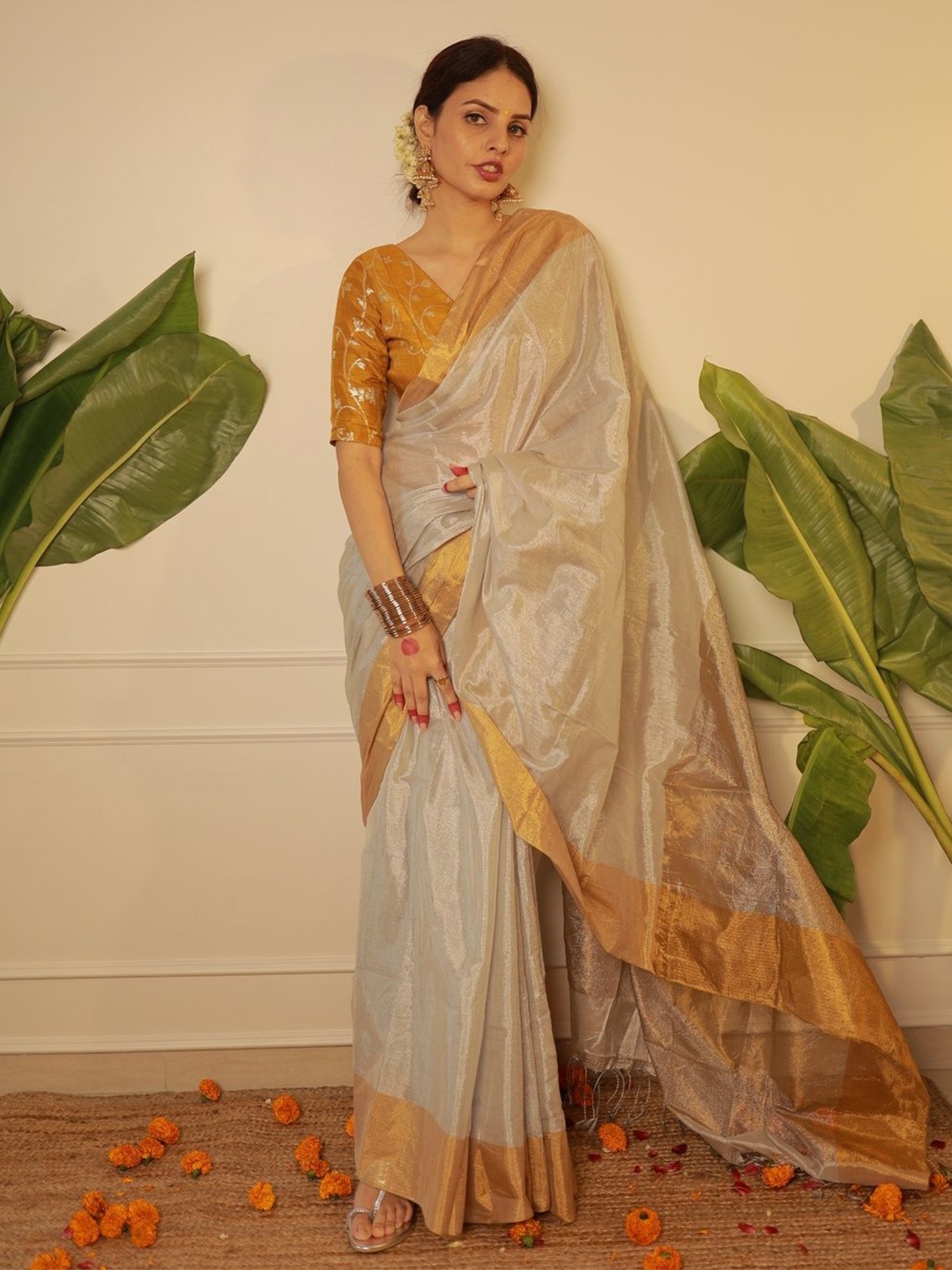 

Eternity by sakshi Tissue Saree, Metallic