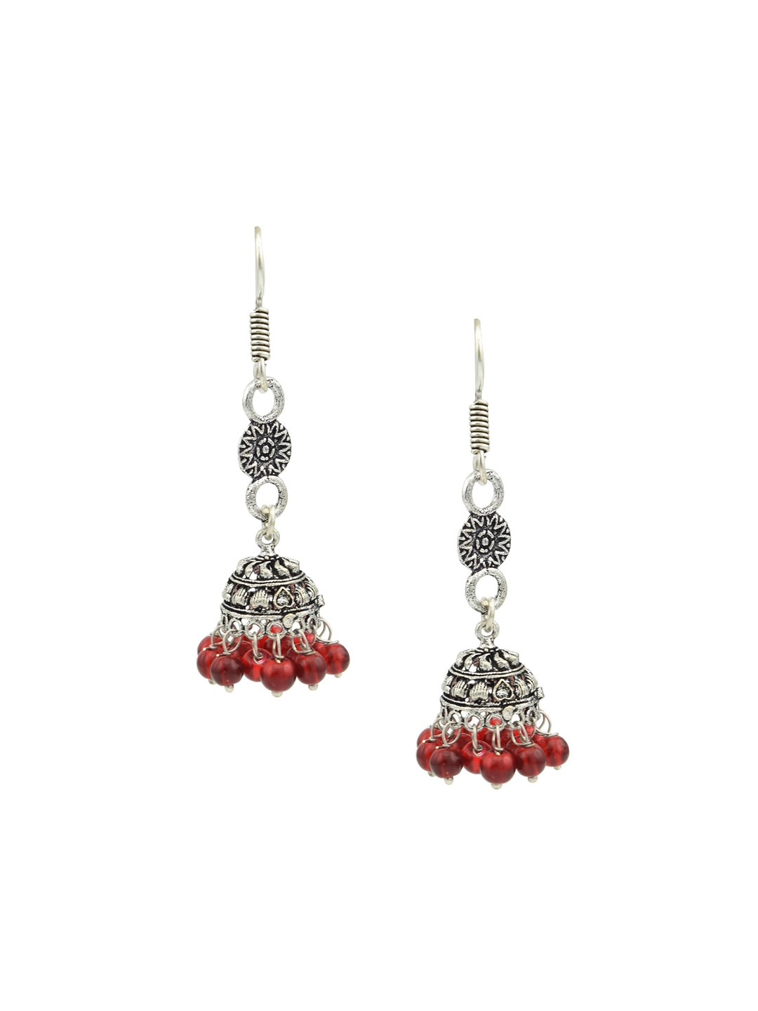 

HIGH TRENDZ Contemporary Jhumkas Earrings, Silver