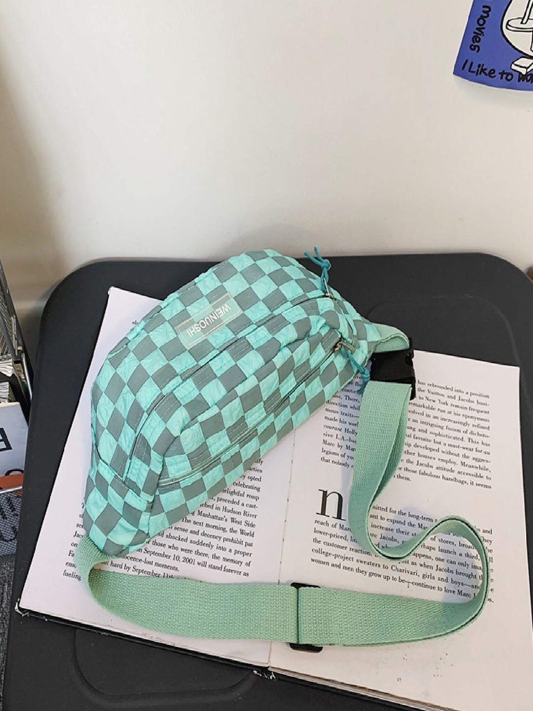 

StyleCast Green Checked Checked Crossbody Bag