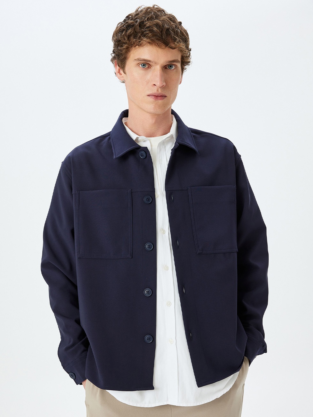 

Koton Men Opaque Casual Shirt, Navy blue