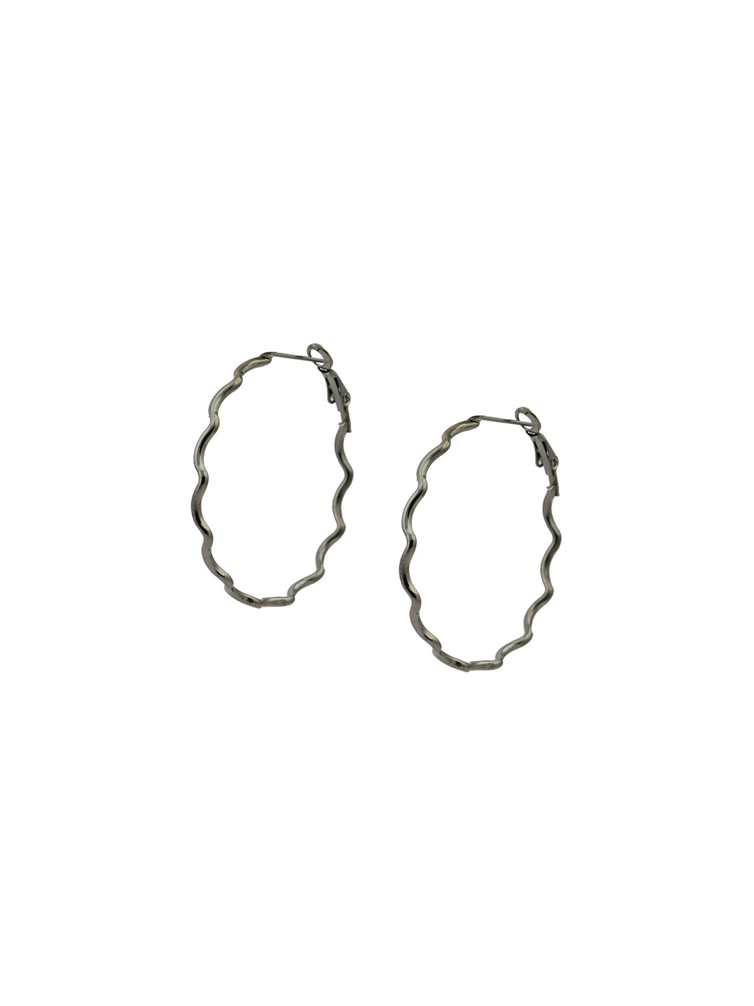 

HIGH TRENDZ Contemporary Hoop Earrings, Silver
