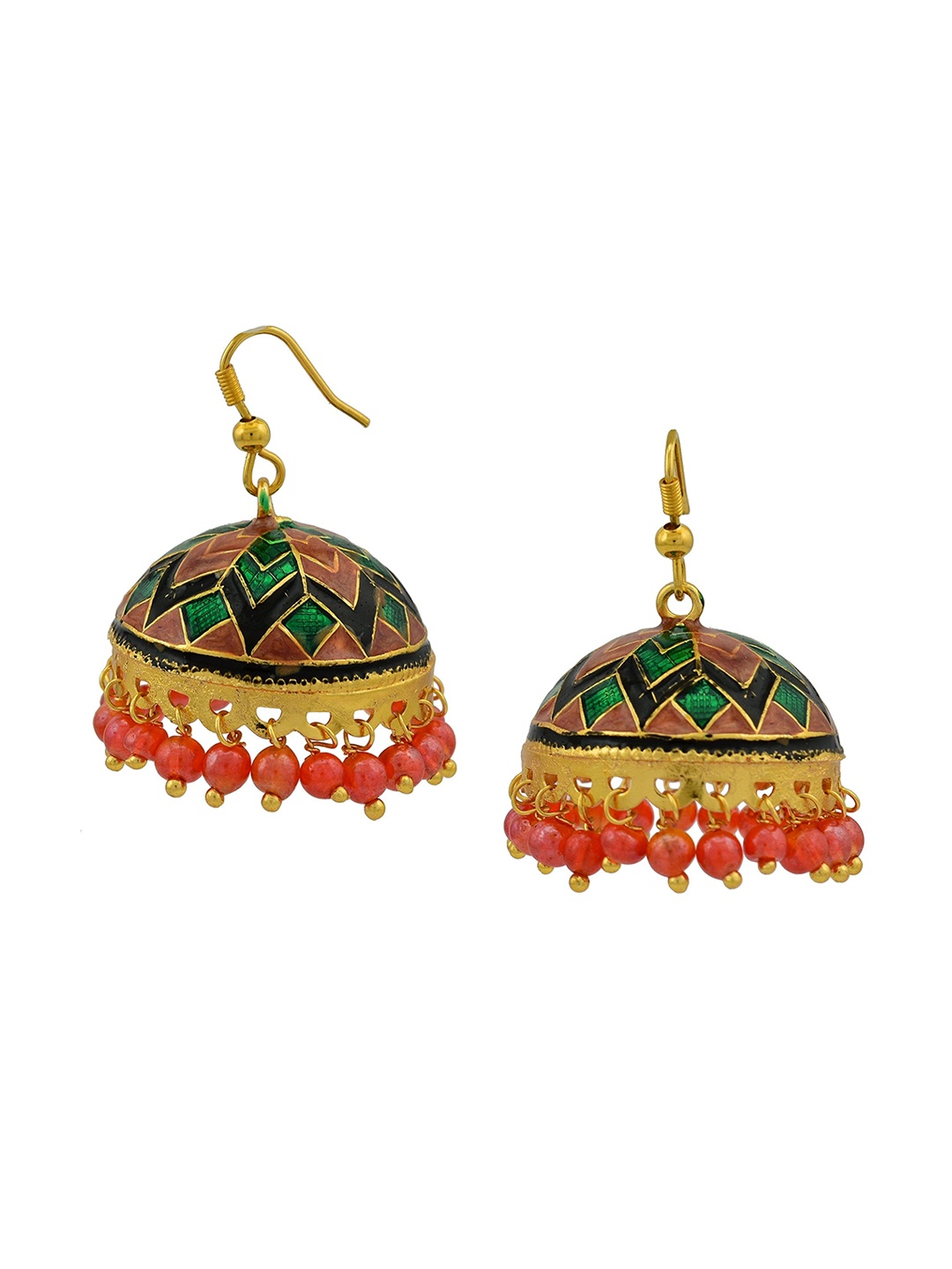 

HIGH TRENDZ Contemporary Jhumkas Earrings, Gold