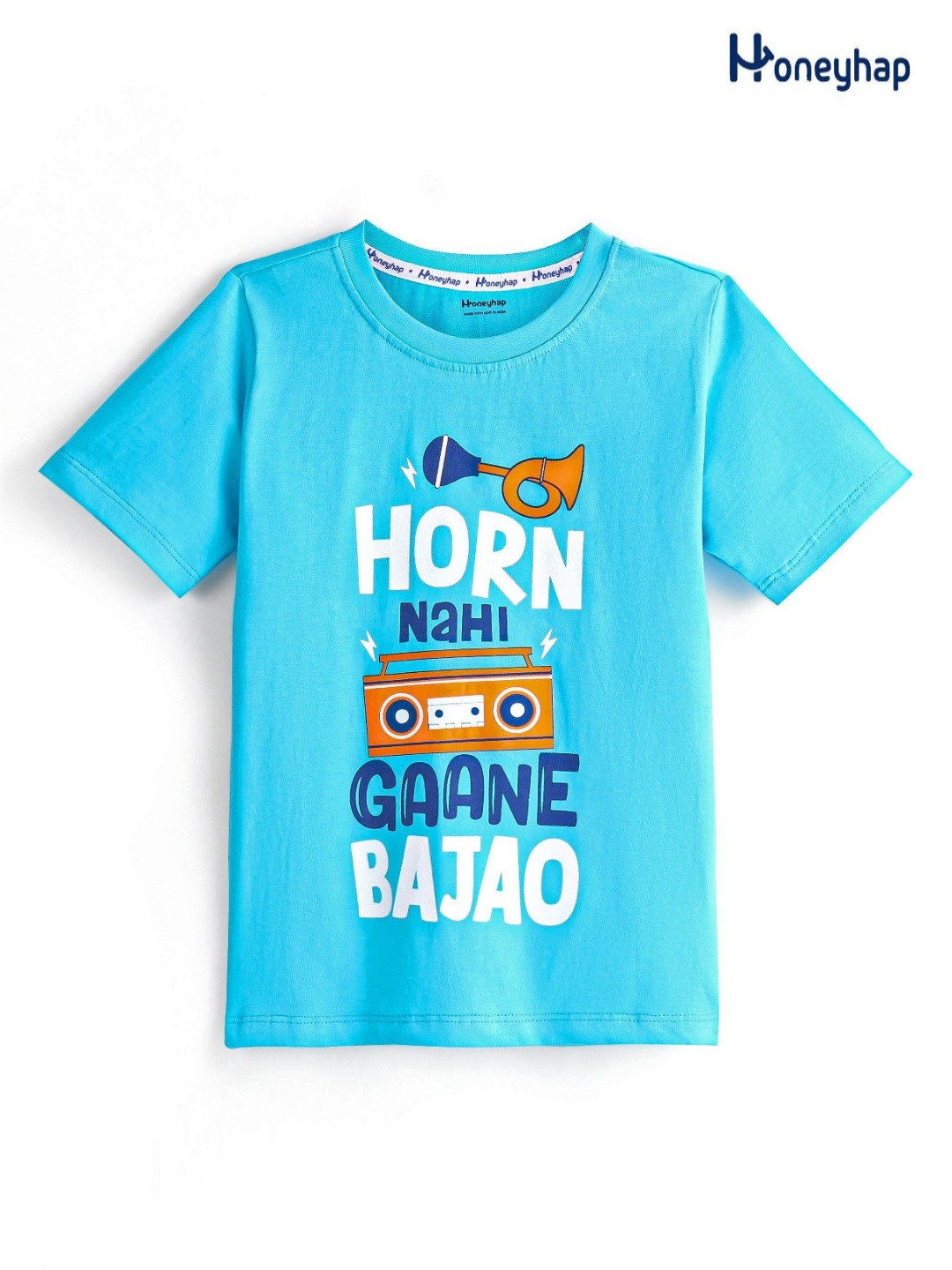 

Honeyhap Kids Raw Edge T-shirt, Blue