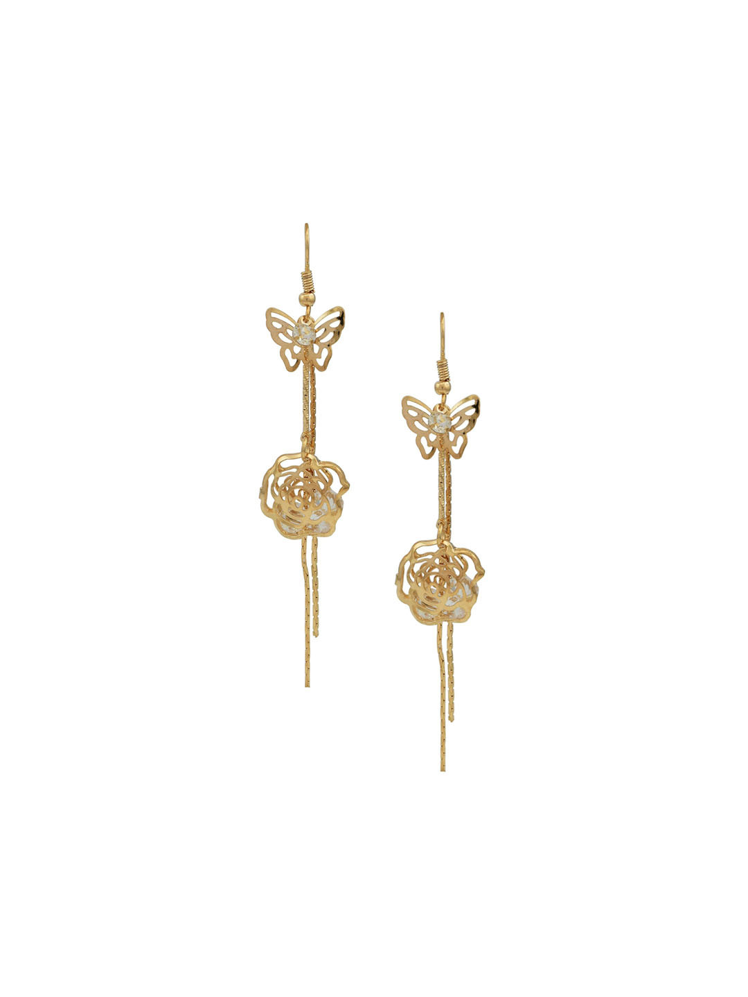 

HIGH TRENDZ Contemporary Drop Earrings, Gold