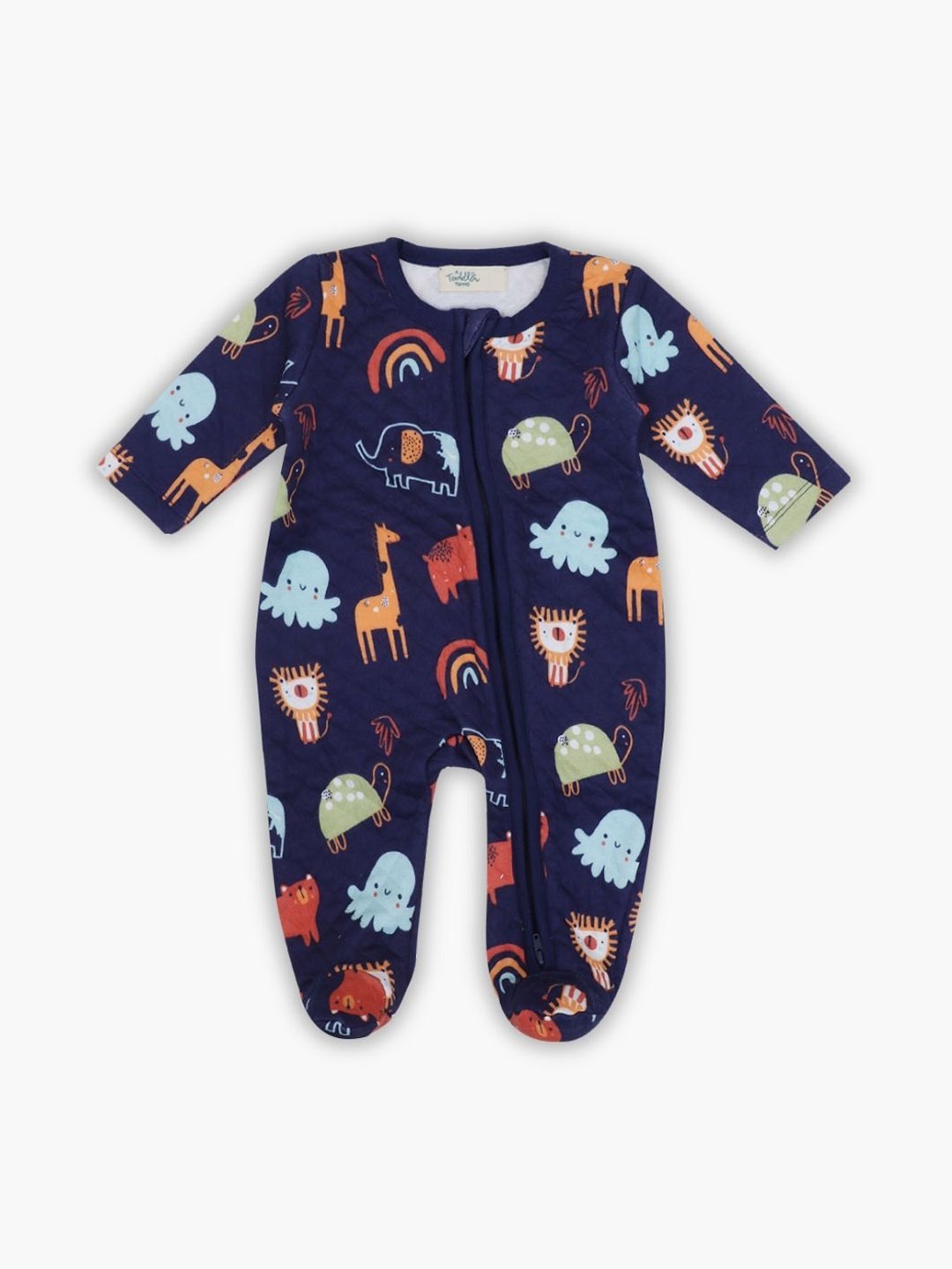 

A Toddler Thing Printed Quilted Sleepsuits, Navy blue