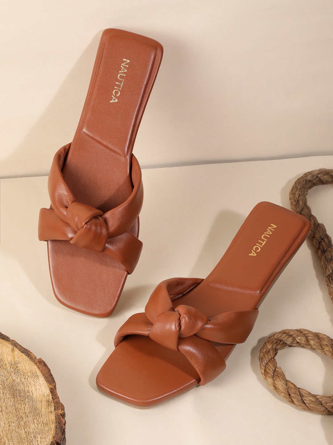 

Nautica Women Flats With Knot Detailing, Rust