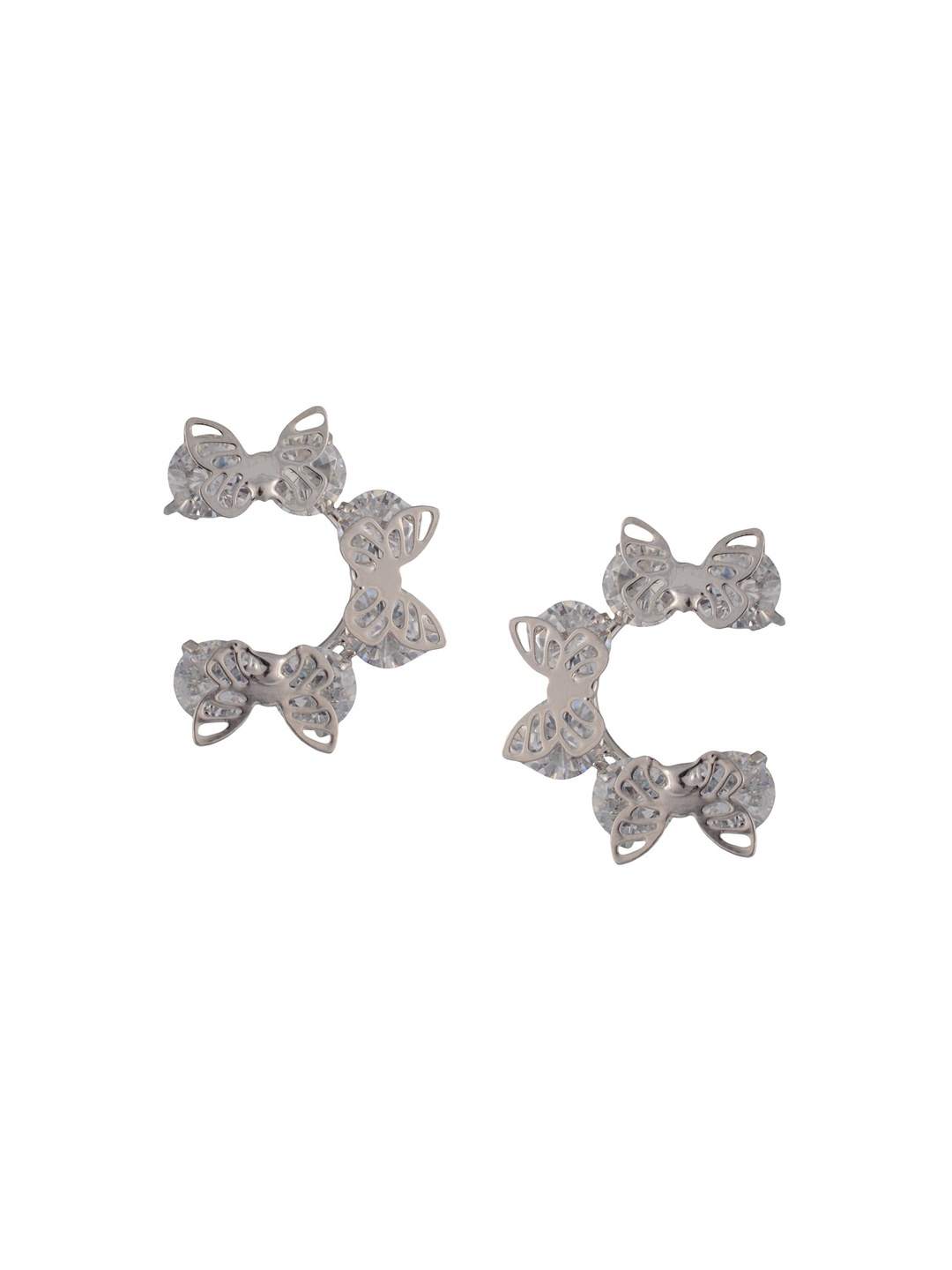 

HIGH TRENDZ Contemporary Studs Earrings, Silver