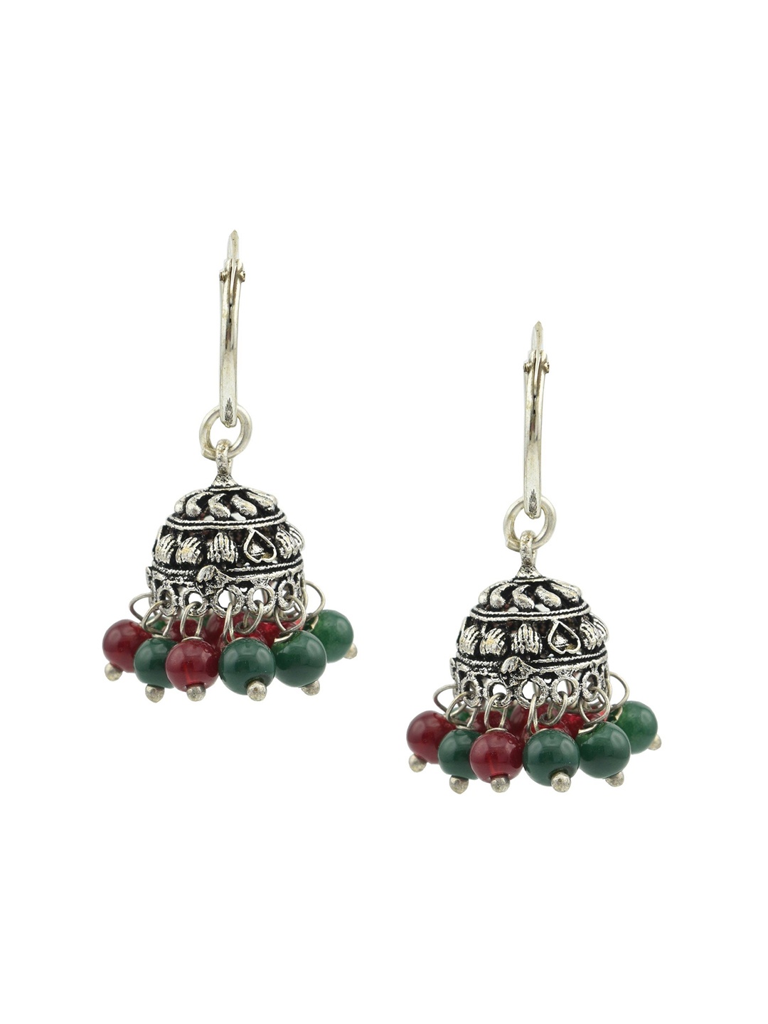

HIGH TRENDZ Contemporary Jhumkas Earrings, Silver