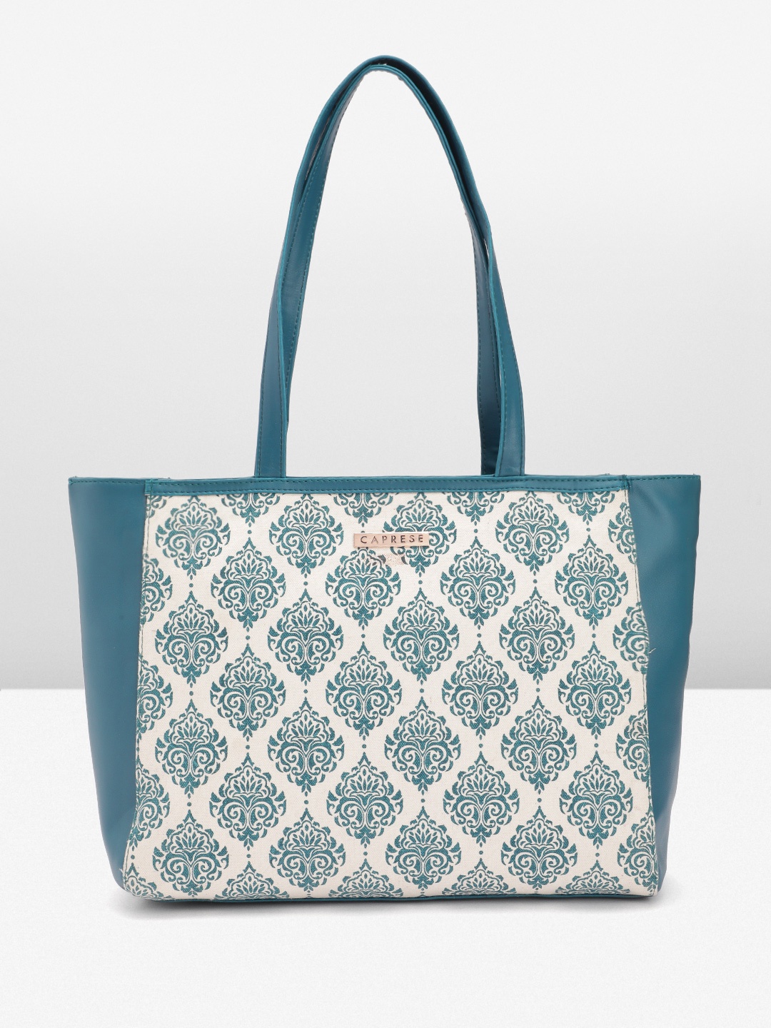 

Caprese Ethnic Motifs Printed Structured Shoulder Bag, Teal