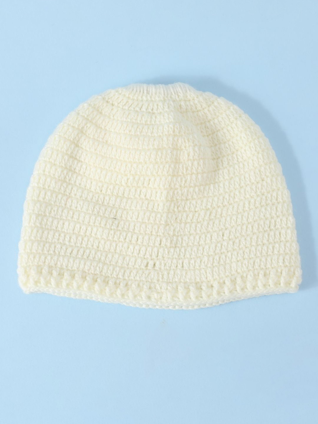 

FUNKRAFTS Kids Woollen Self Design Beanie, White