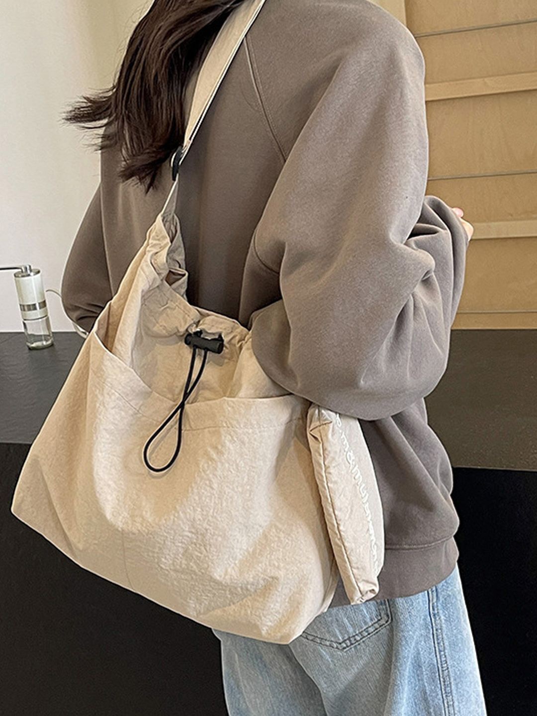 

StyleCast Cream-Coloured Structured Side Bag