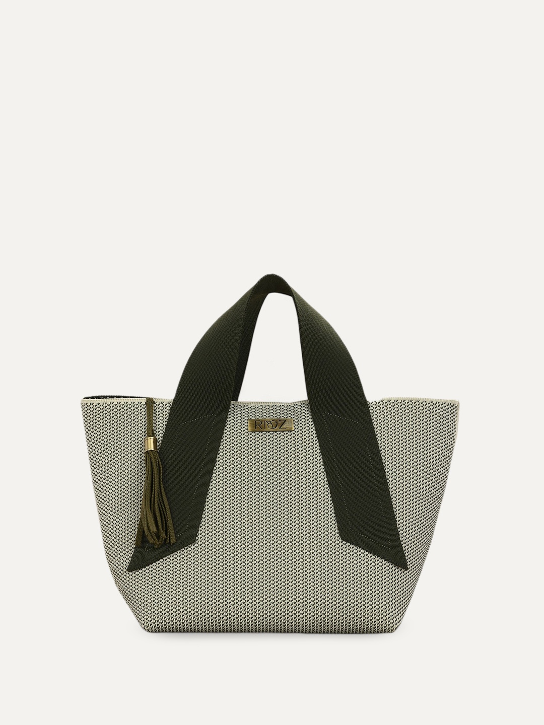 

Rioz Oversized Shopper Handheld Bag with Tasselled, Cream