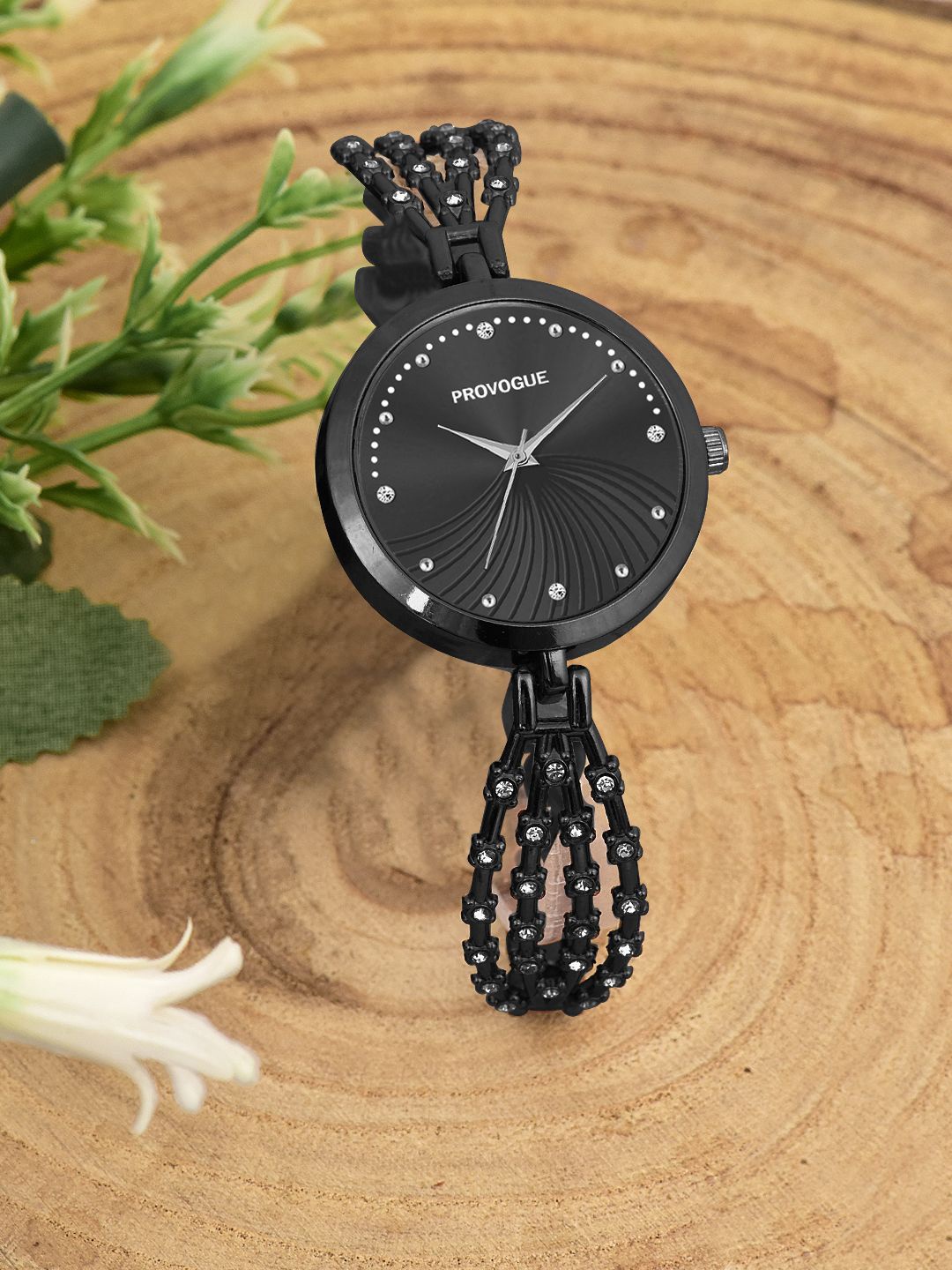 

Provogue Women Dial & Textured Straps Analogue Watch HOBPR-118-BK, Black