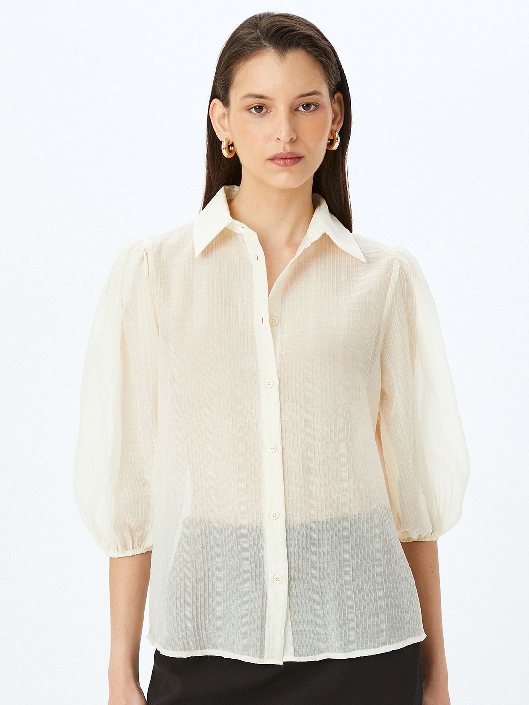

Koton Women Opaque Casual Shirt, Beige