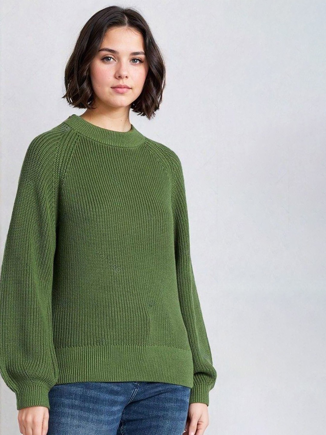 

Stylecast X Kotty Women Cable Knit Pullover Sweater, Olive