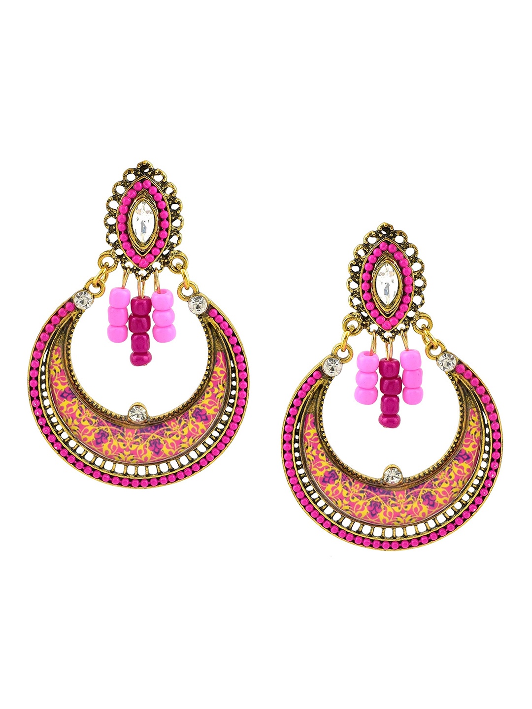 

HIGH TRENDZ Contemporary Chandbalis Earrings, Gold