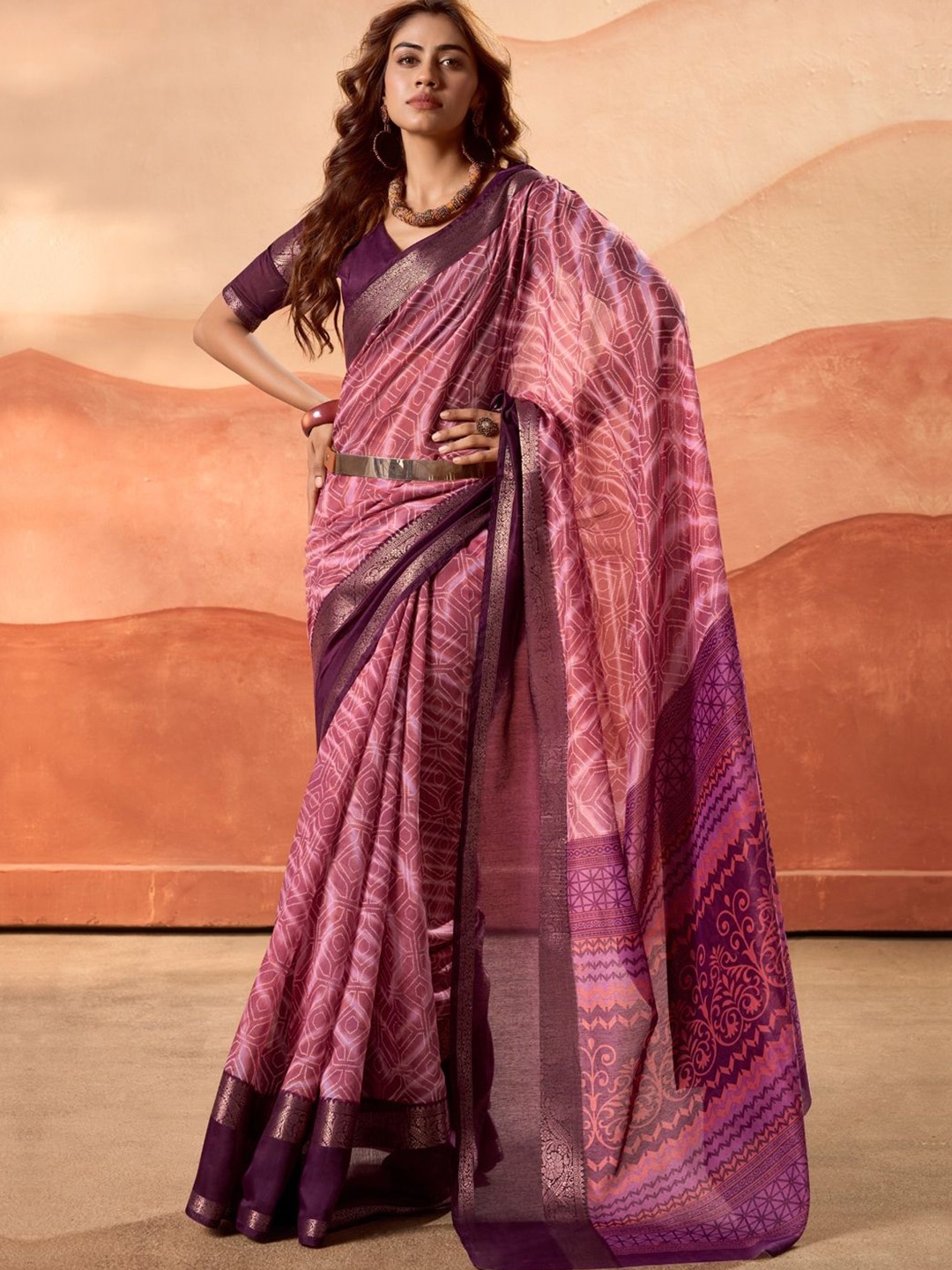 

CHUDIYA Pure Cotton Designer Saree, Fuchsia