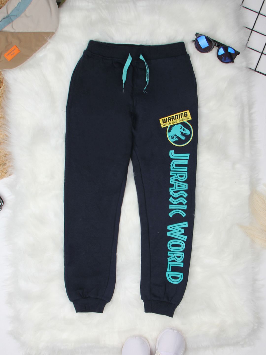 

INCLUD Boys Printed Mid-Rise Joggers, Navy blue