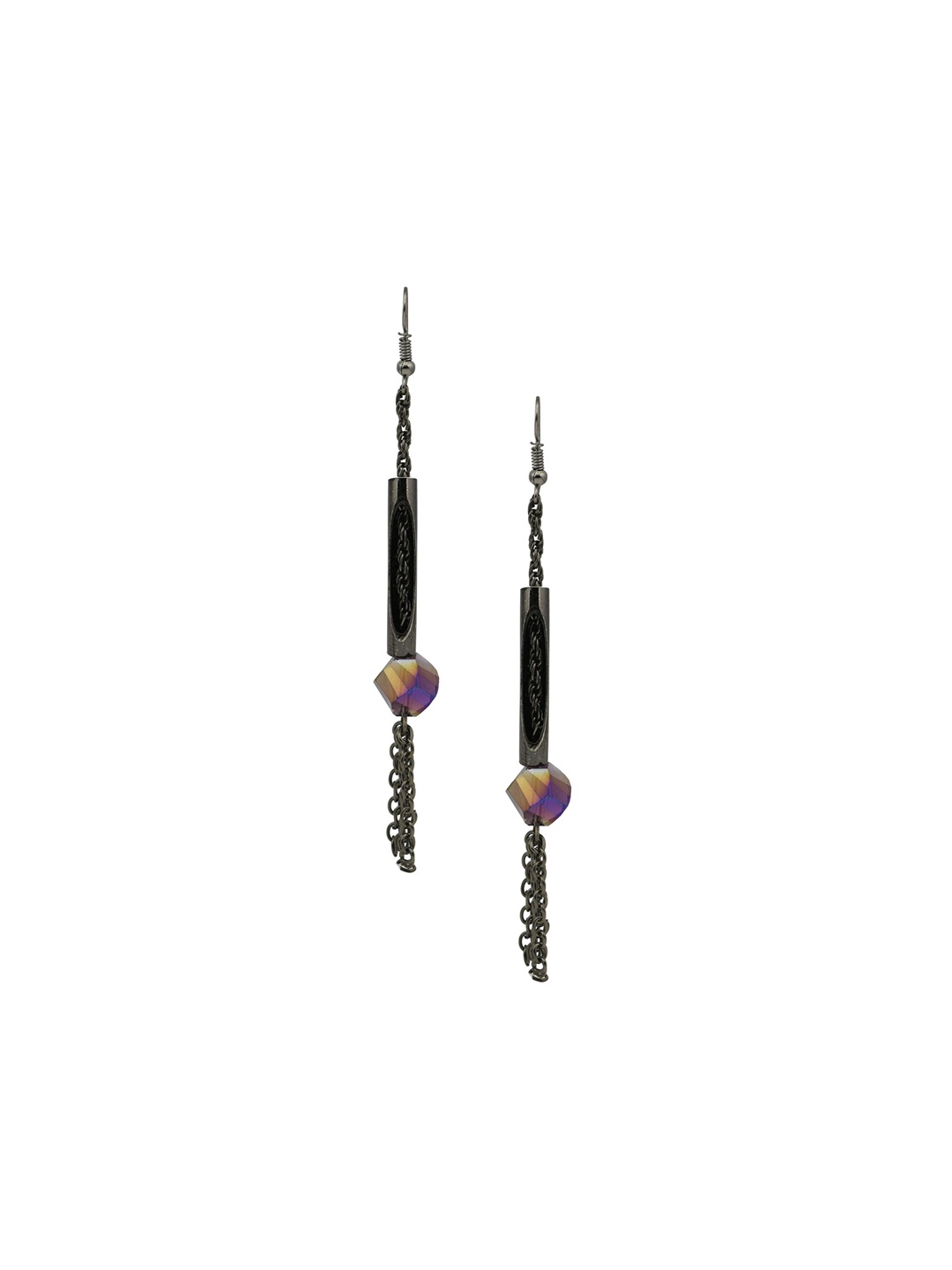 

HIGH TRENDZ Contemporary Drop Earrings, Silver