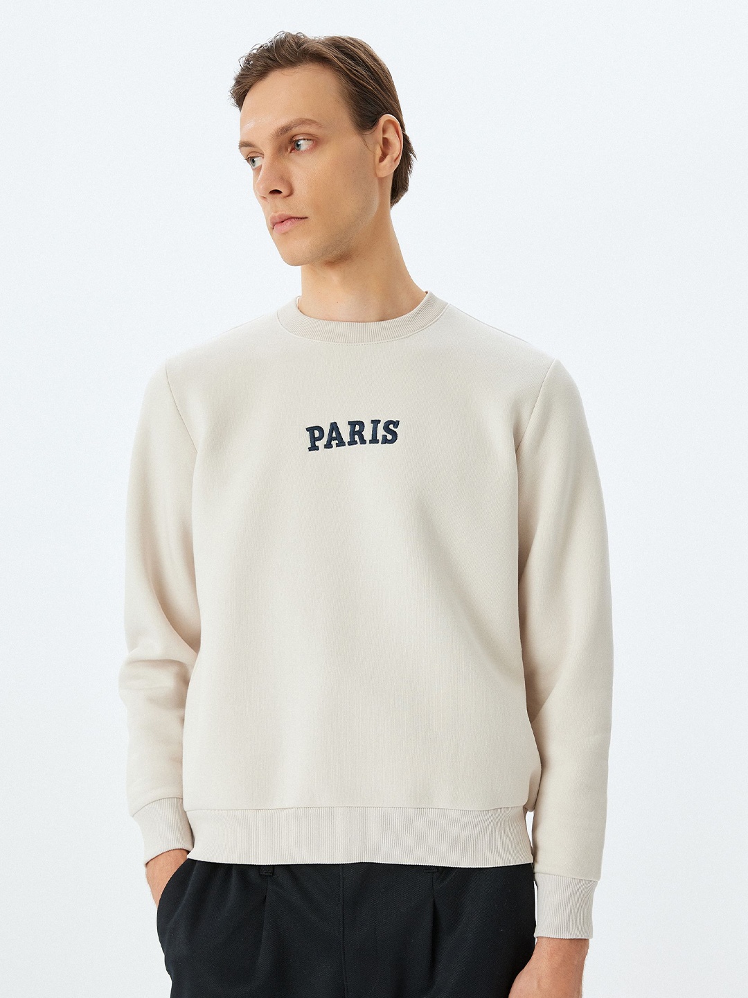

Koton Men Typography Cotton Sweatshirt, Beige