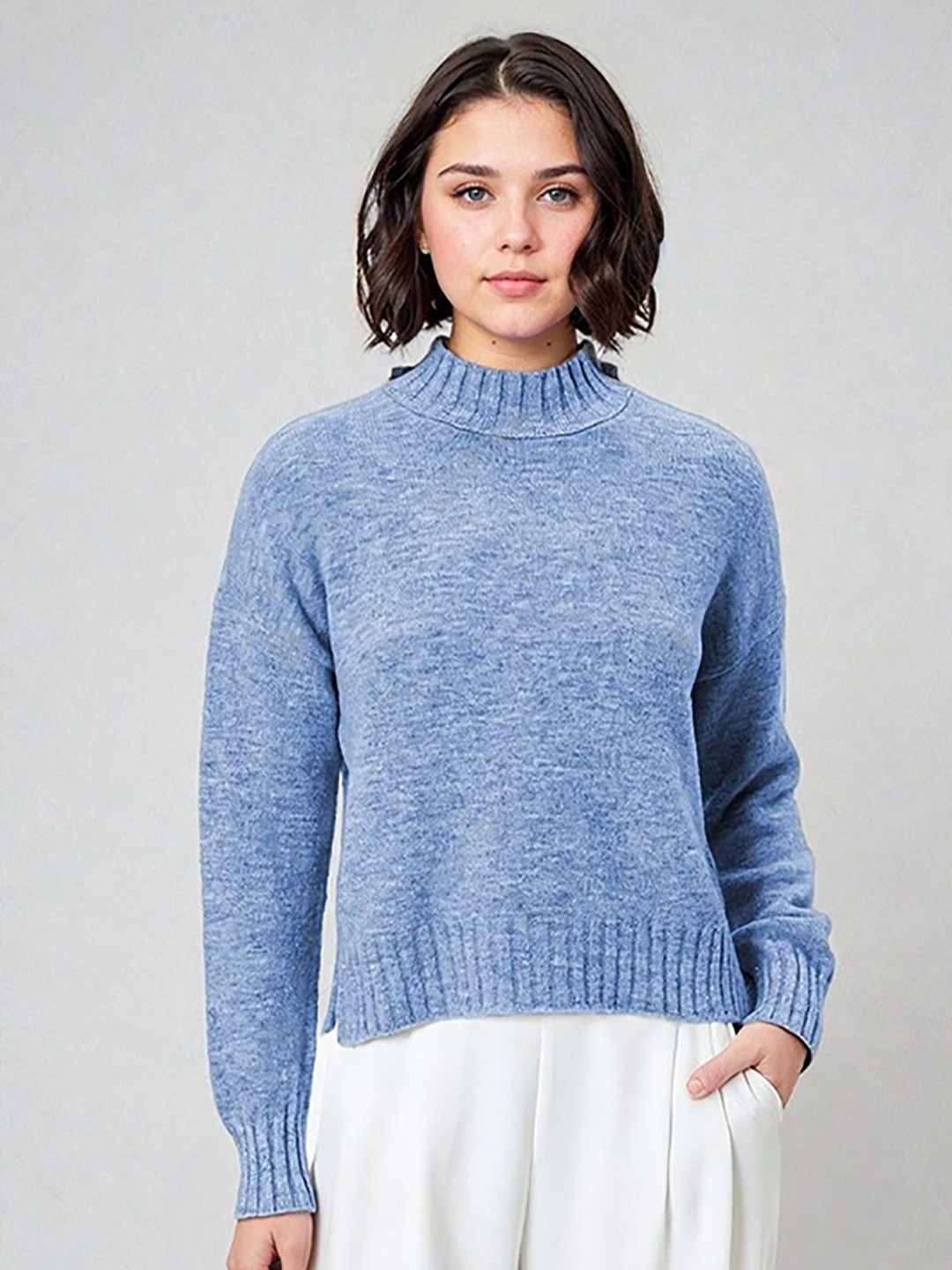 

Stylecast X Kotty Women Turtle Neck Pullover Sweater, Blue