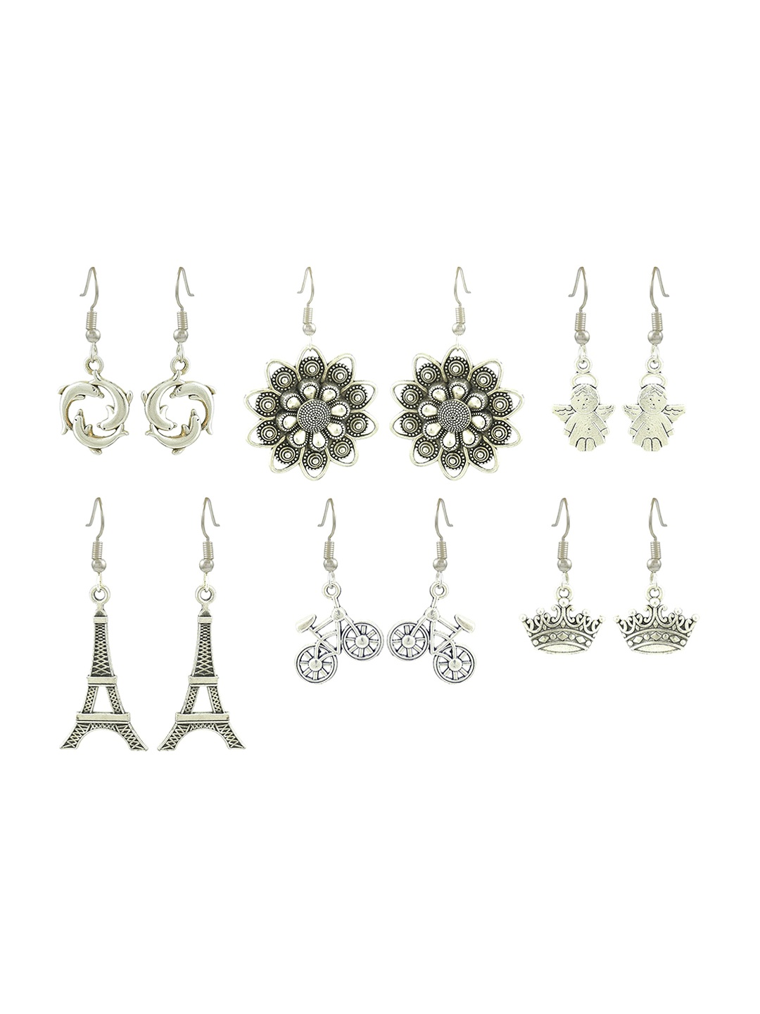 

HIGH TRENDZ Contemporary Hoop Earrings, Silver