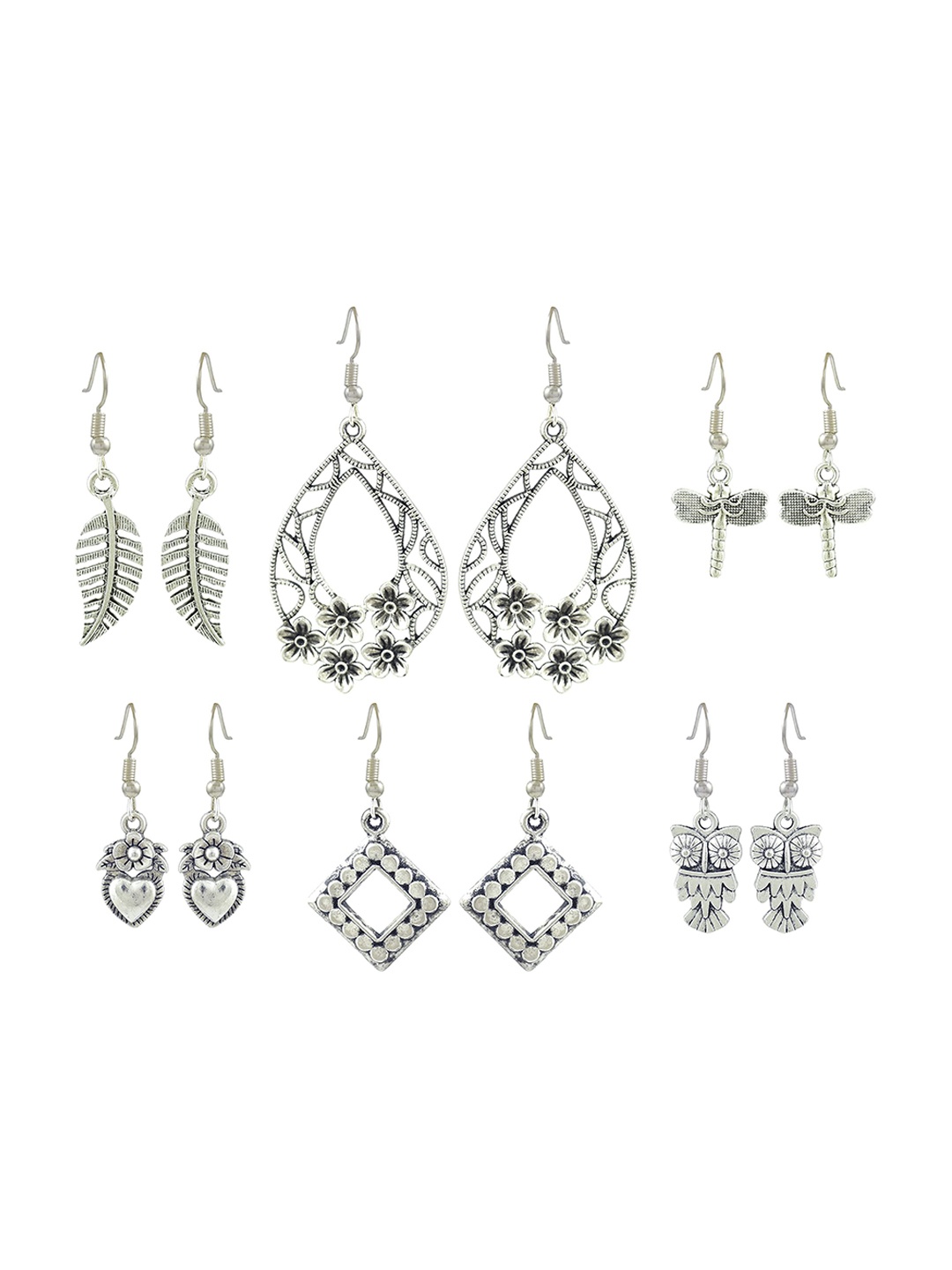 

HIGH TRENDZ Contemporary Drop Earrings, Silver