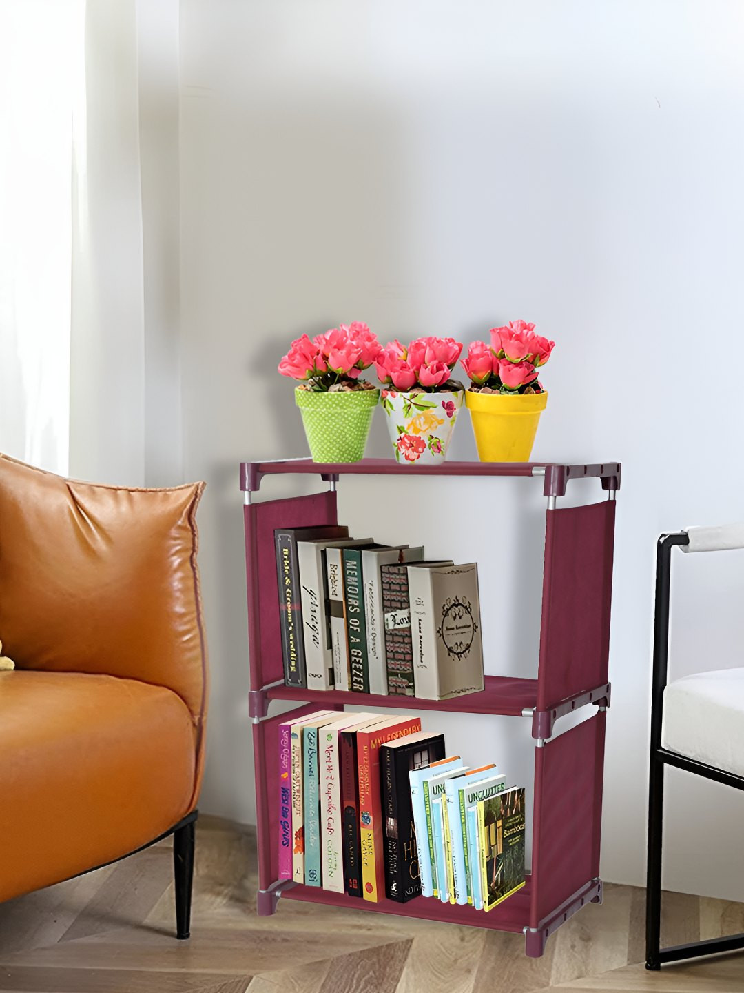 

Decent Hut Maroon 3 Shelves Bookshelf